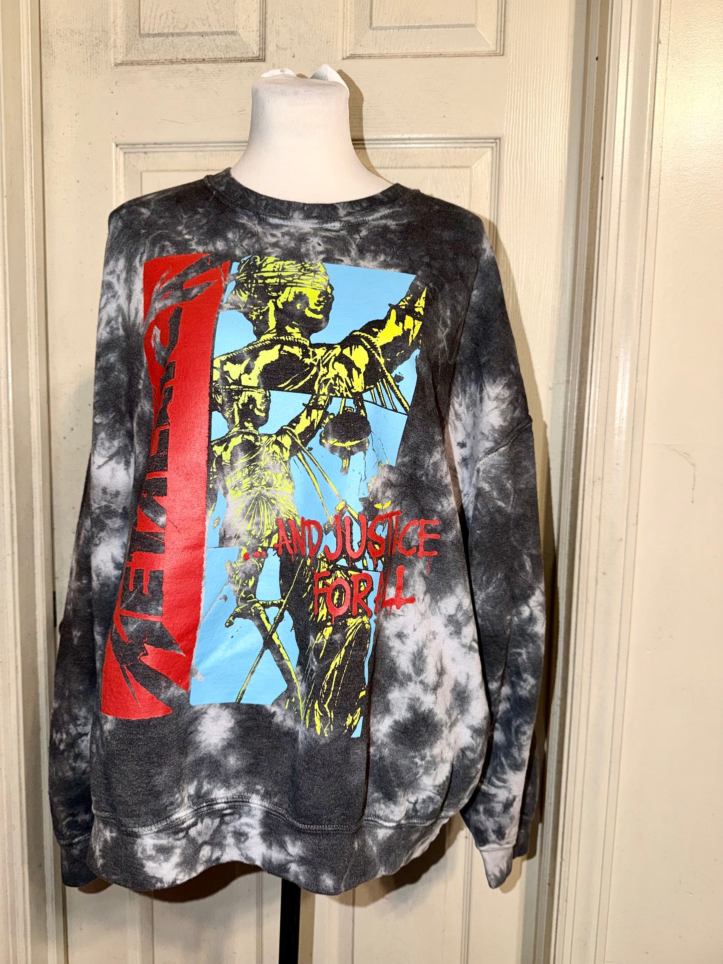 Metallica Double Sided Oversized Distressed Sweatshirt