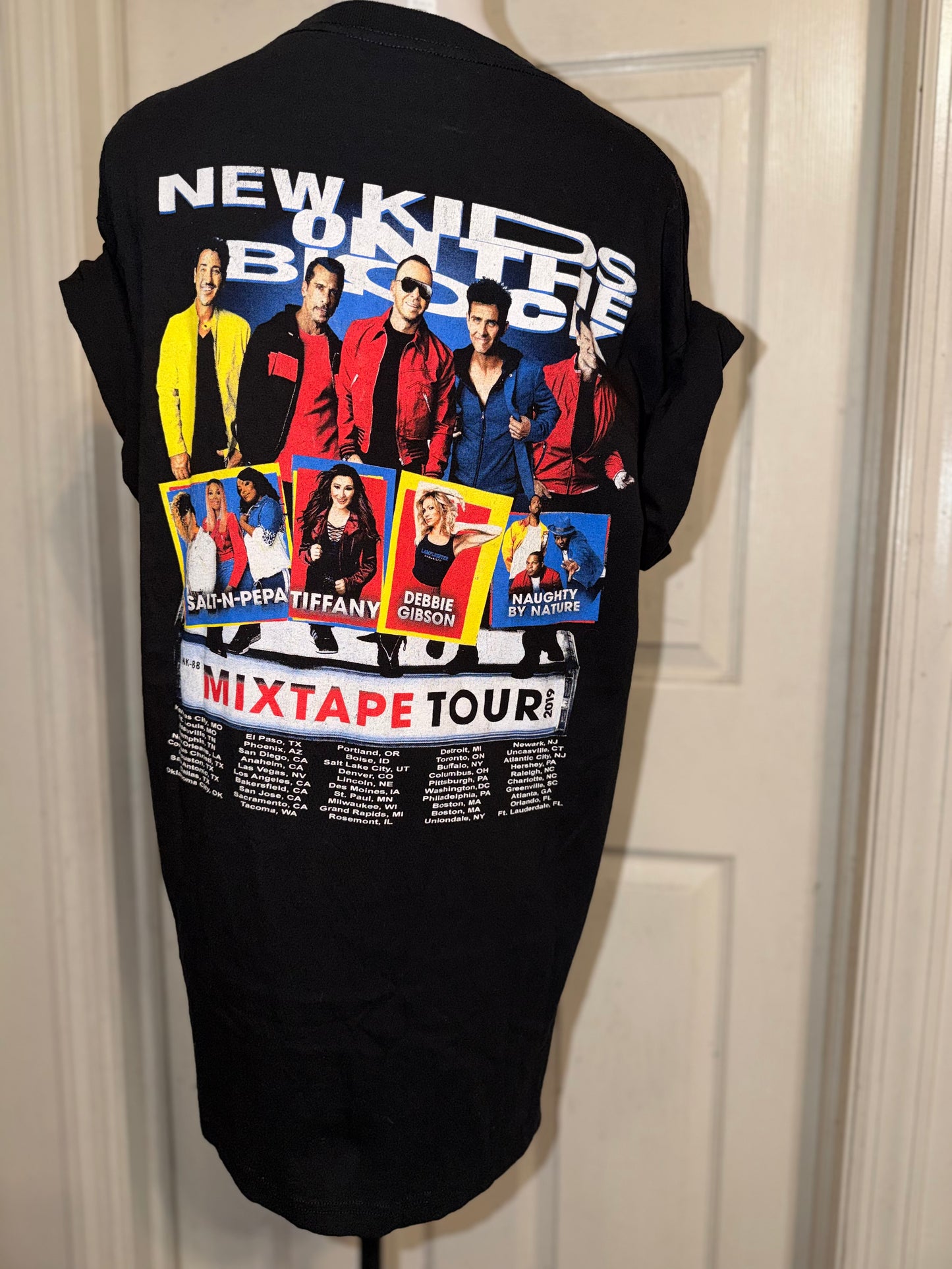 New Kids on the Block Double Sided Oversized Distressed Tee