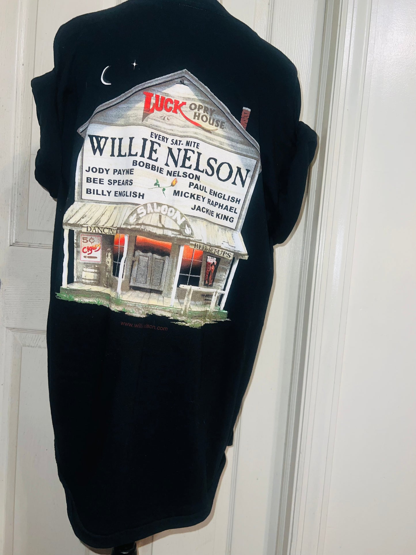 Willie Nelson Double Sided Distressed Vintage Oversized Tee