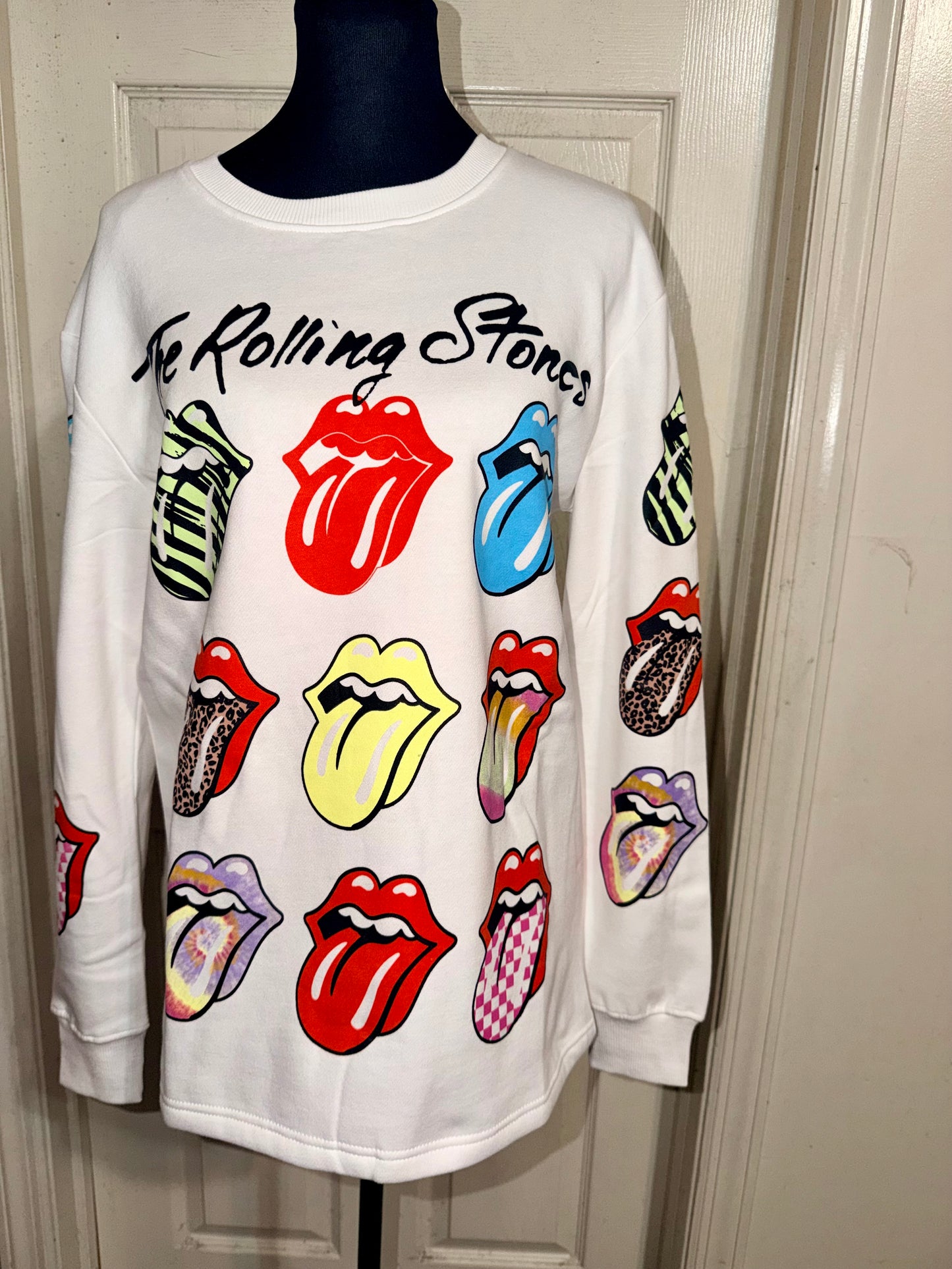 The Rolling Stones Oversized Distressed Sweatshirt