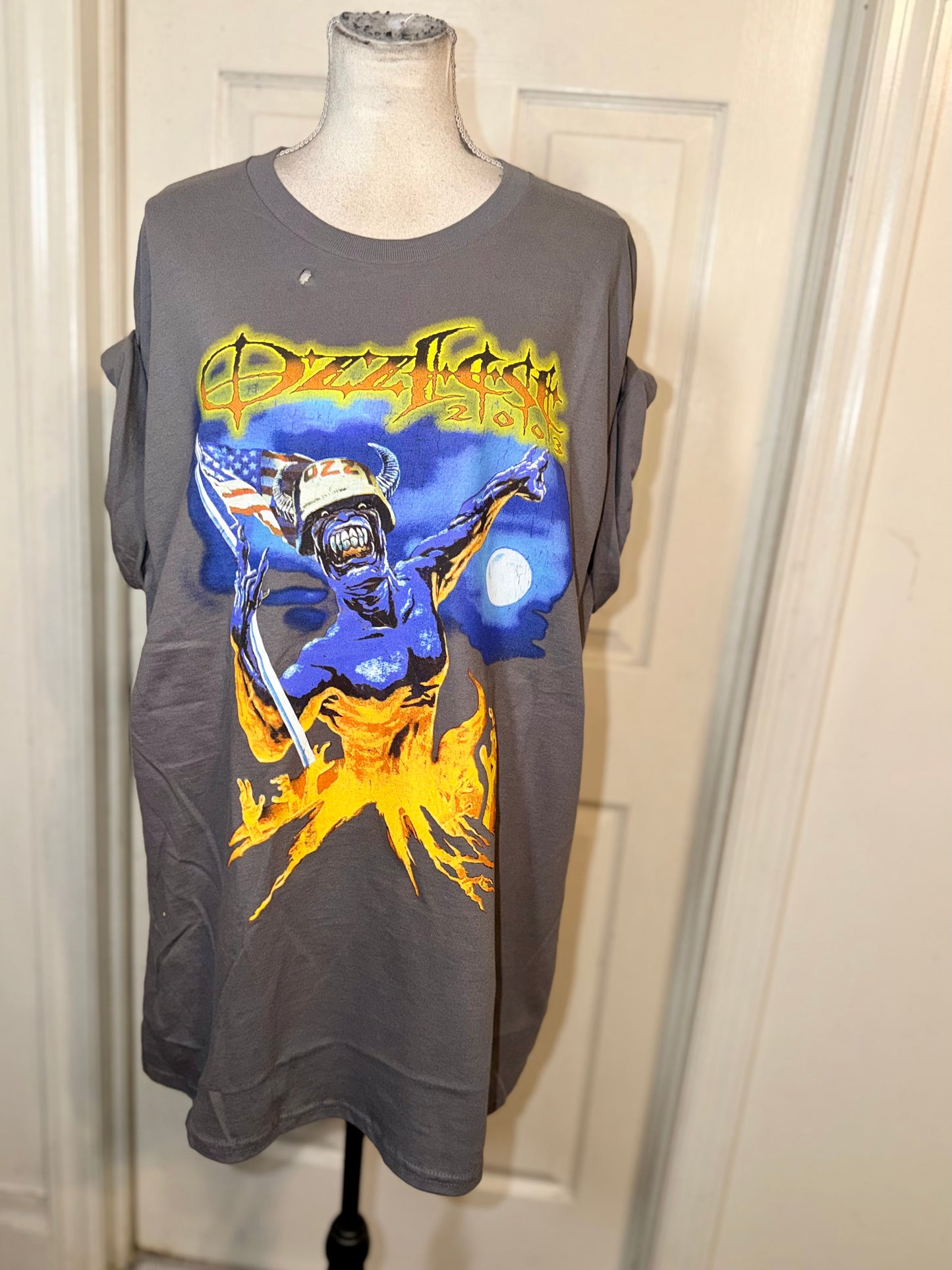 Ozzy Osbourne Ozzfest Double Sided Oversized Distressed Tee