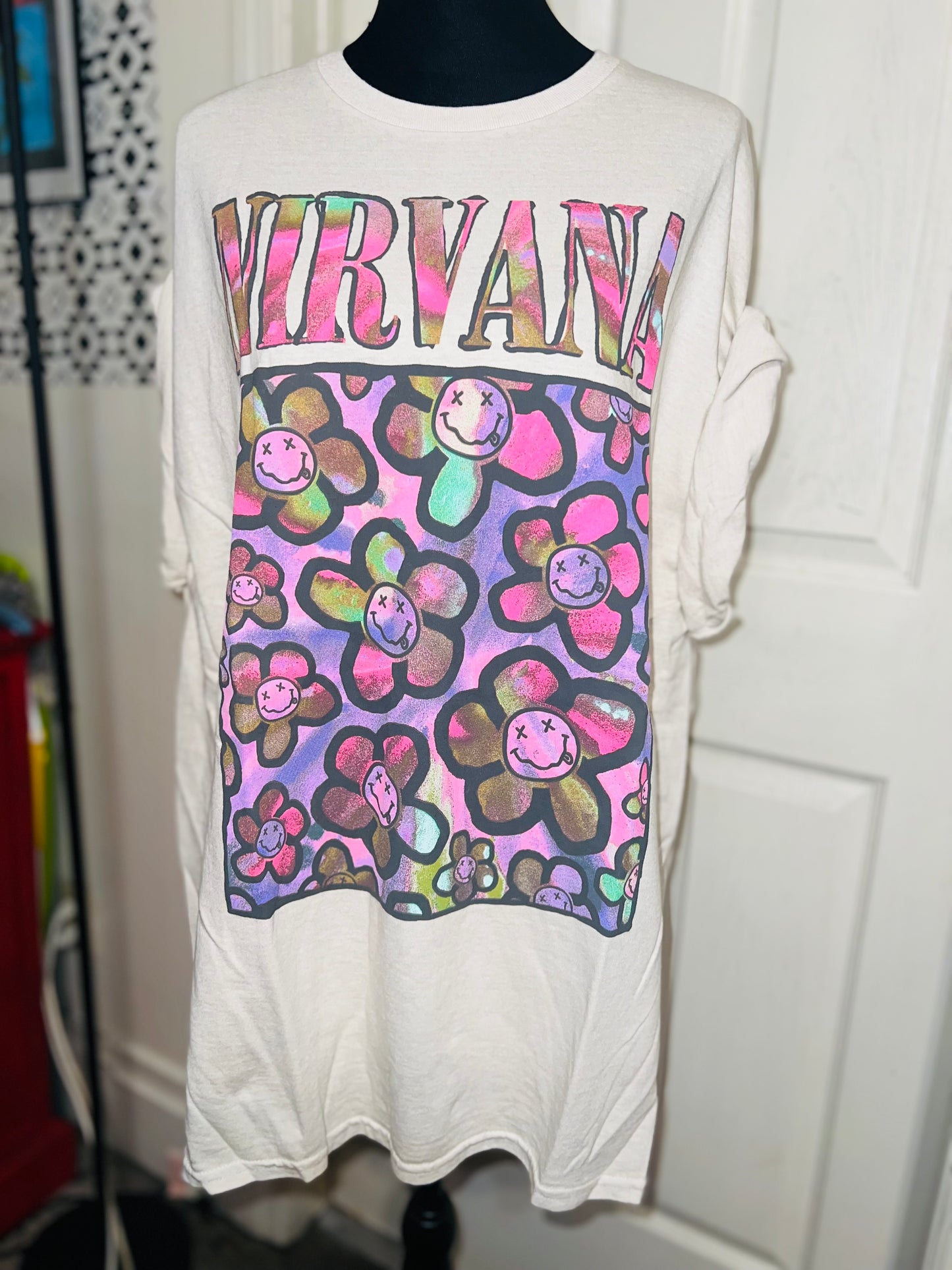 Nirvana Oversized Distressed Tee