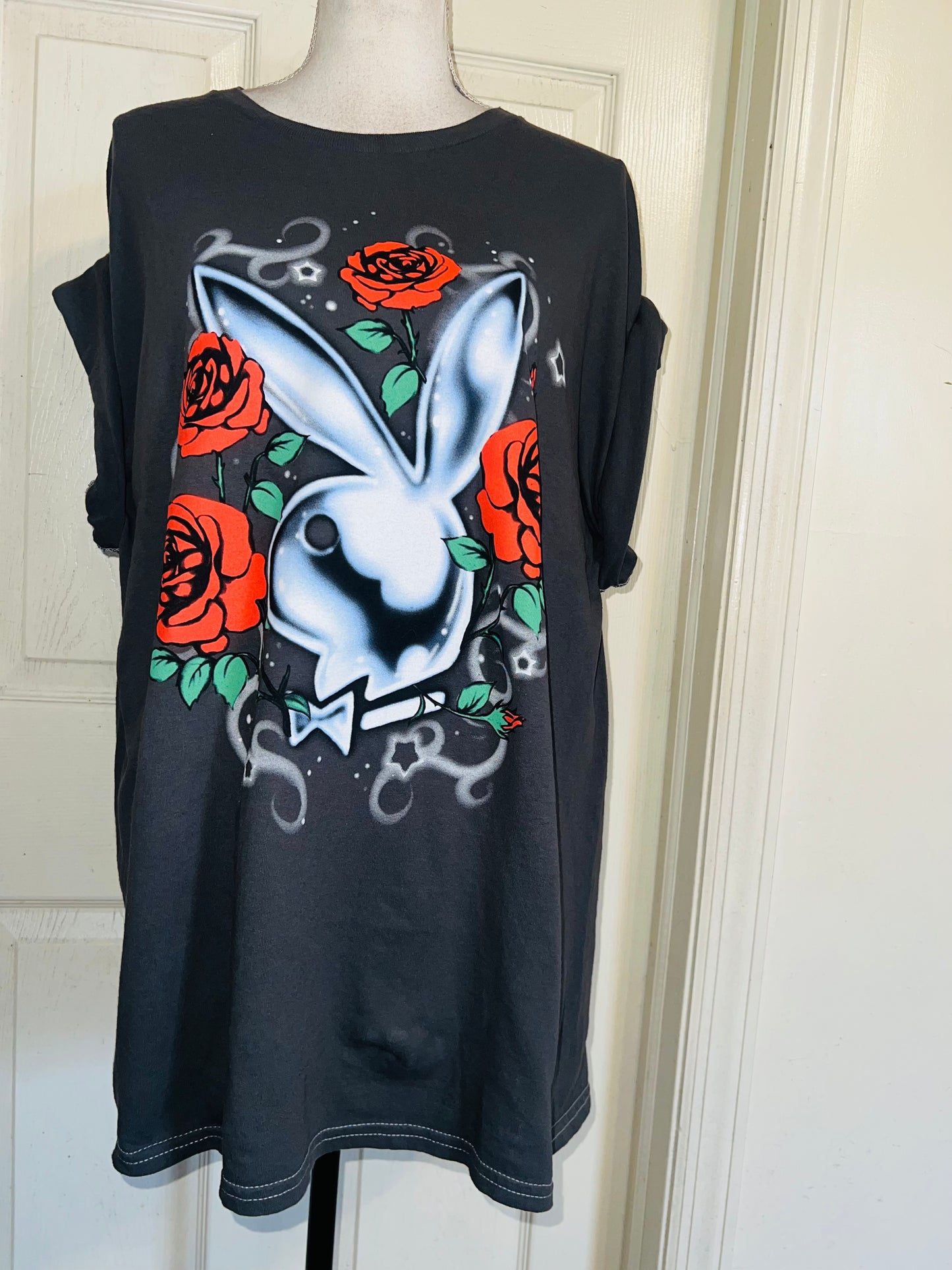 Playboy Double Sided Oversized Distressed Tee
