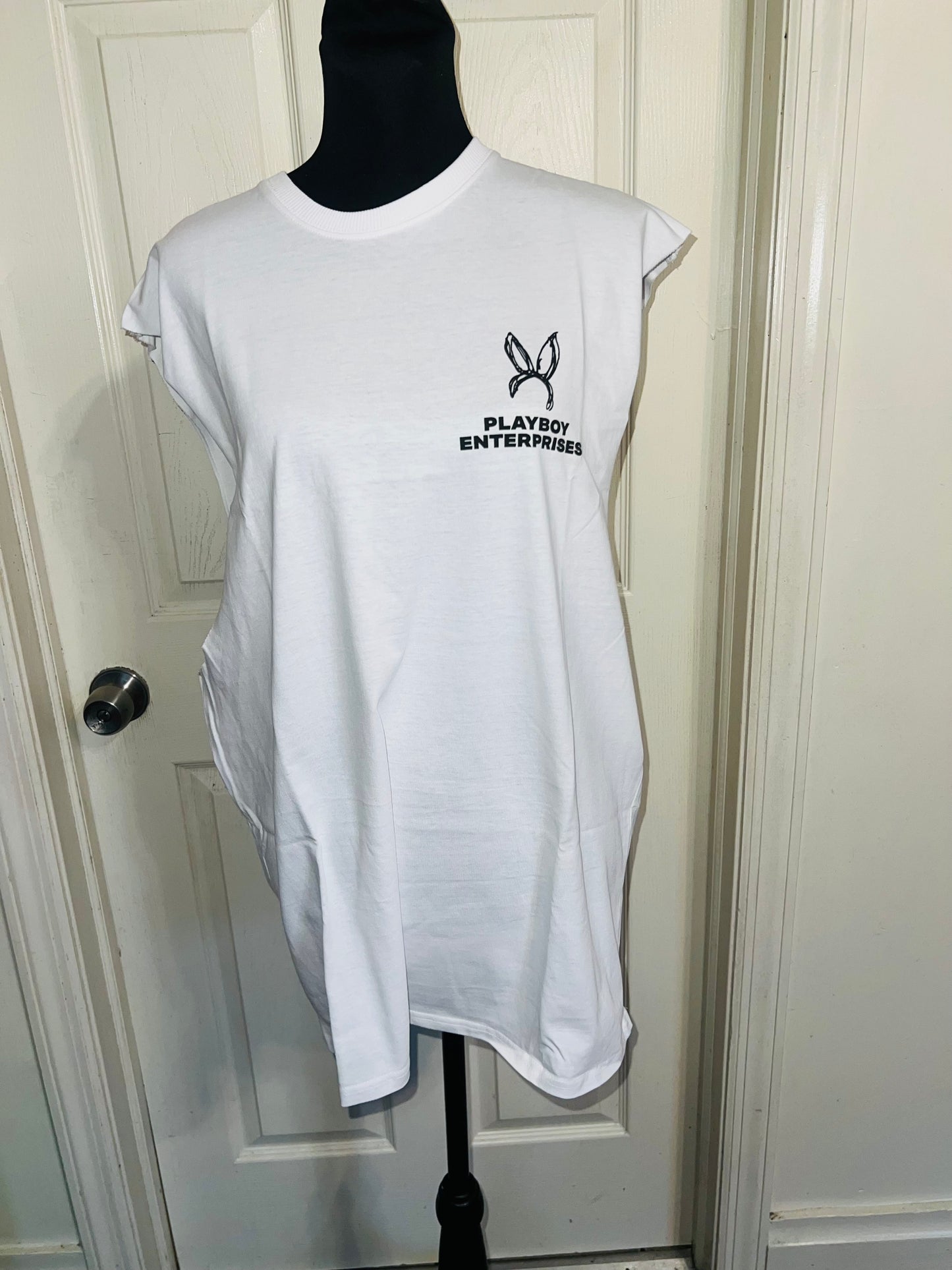Playboy Double Sided Oversized Distressed Tank