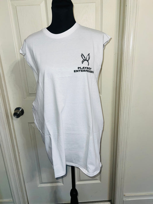 Playboy Double Sided Oversized Distressed Tank