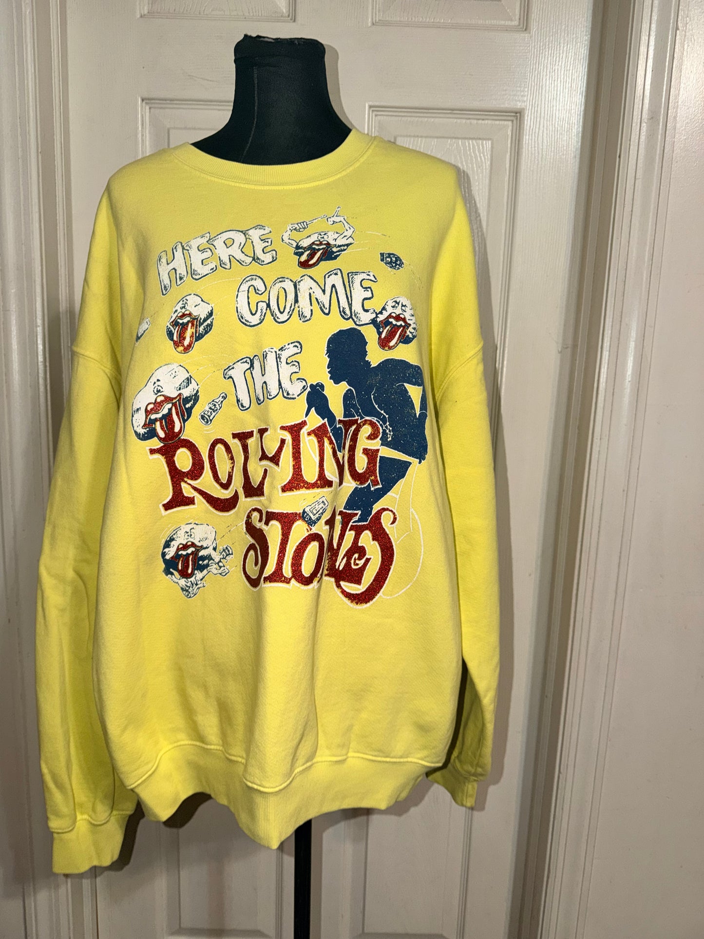 The Rolling Stones Oversized Distressed Sweatshirt