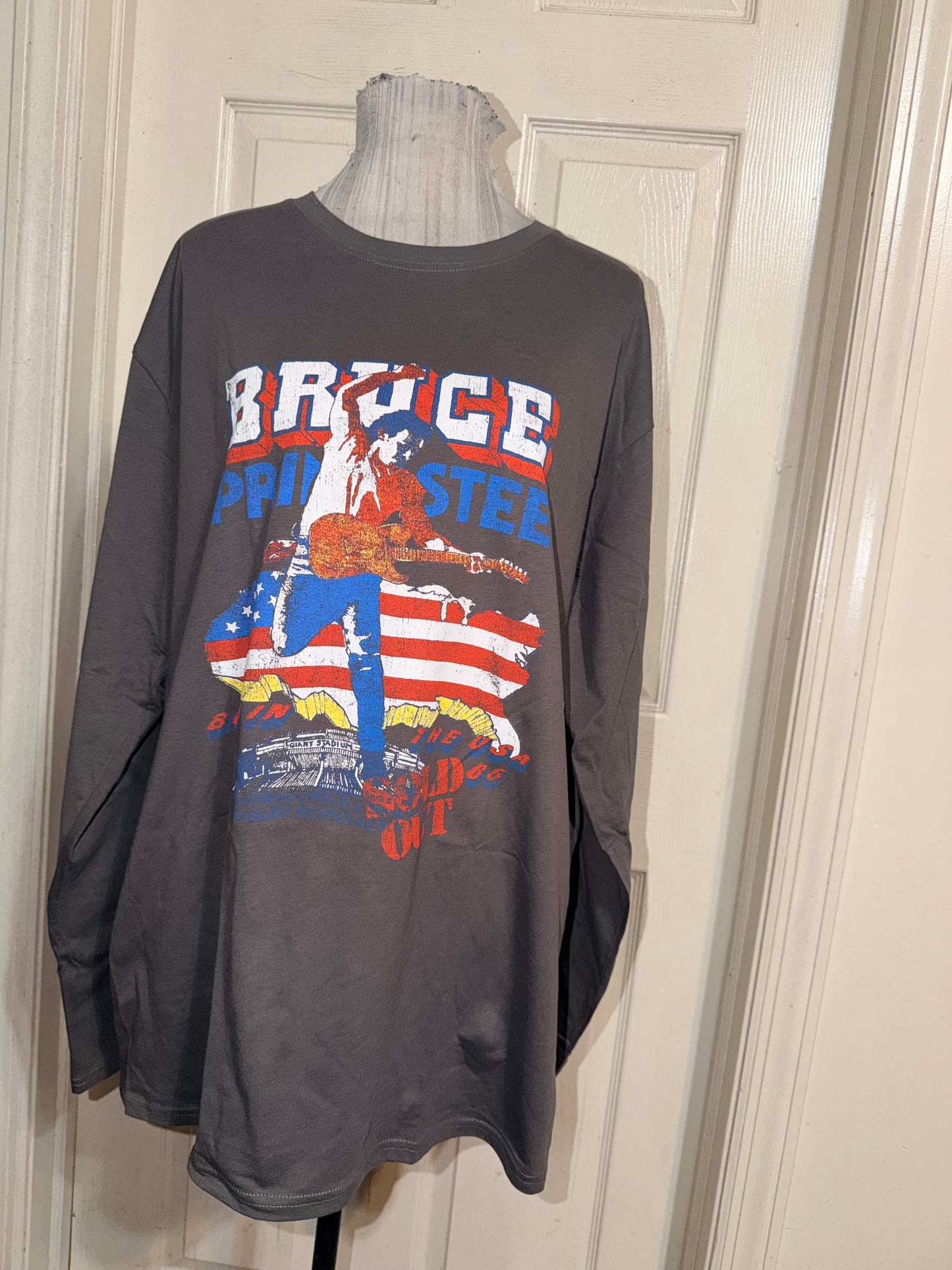 Bruce Springsteen Oversized Distressed Long Sleeve Tee