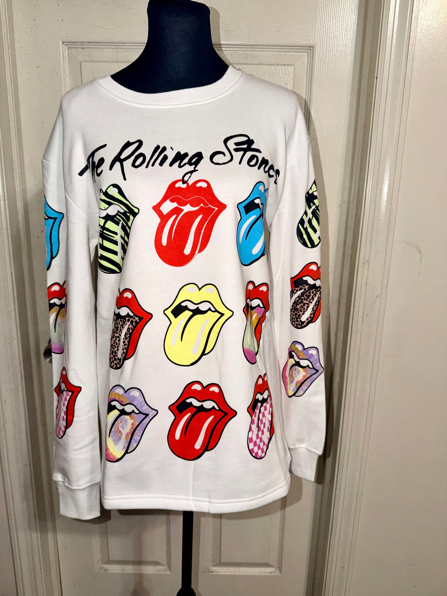 The Rolling Stones Oversized Distressed Sweatshirt