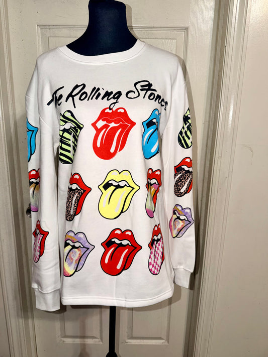 The Rolling Stones Oversized Distressed Sweatshirt