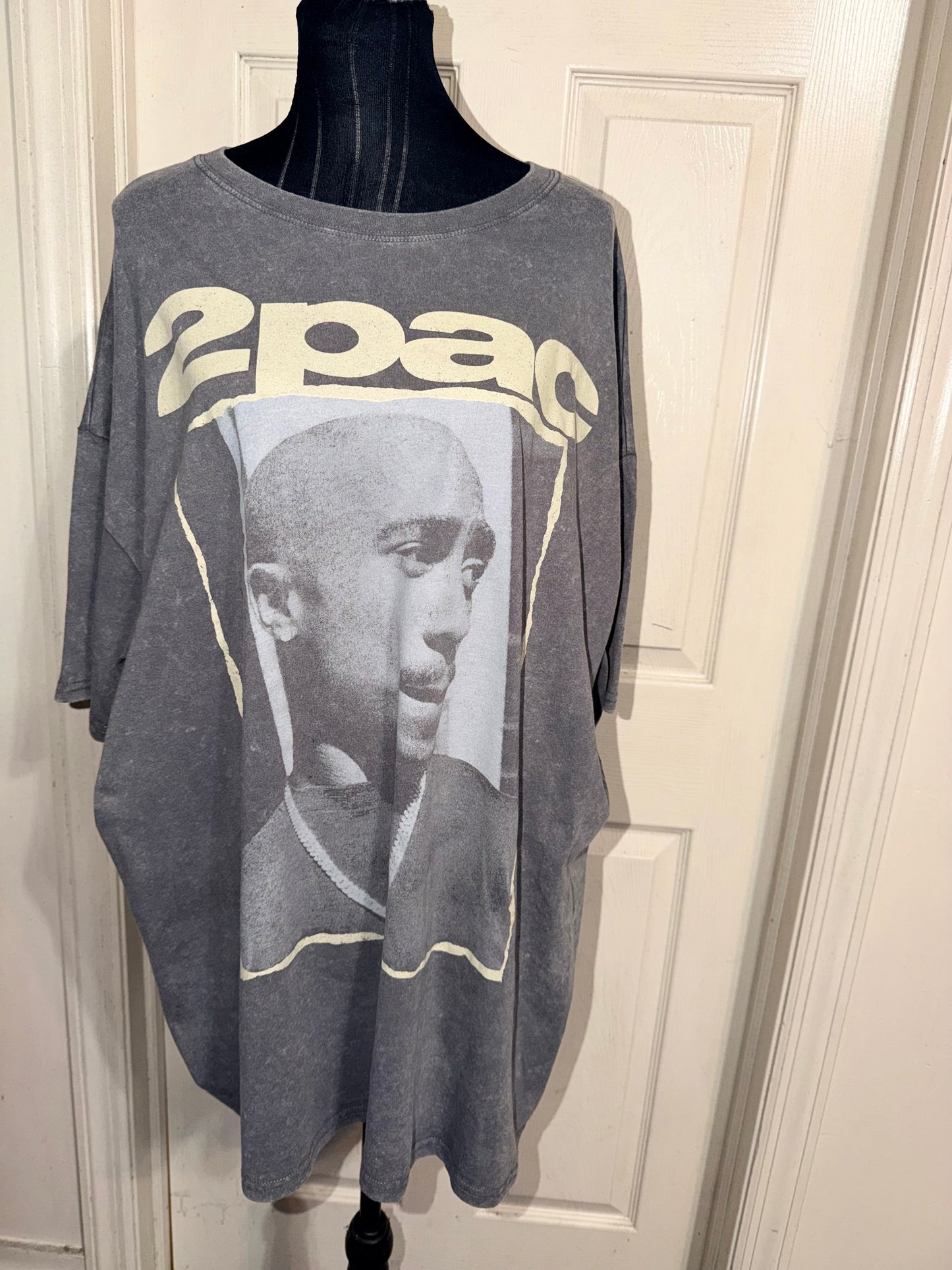 Tupac Double Sided Oversized Distressed Tee