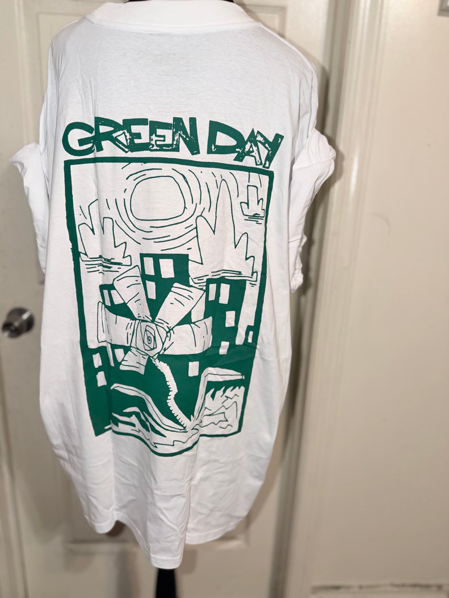 Green Day Double Sided Oversized Distressed Tee
