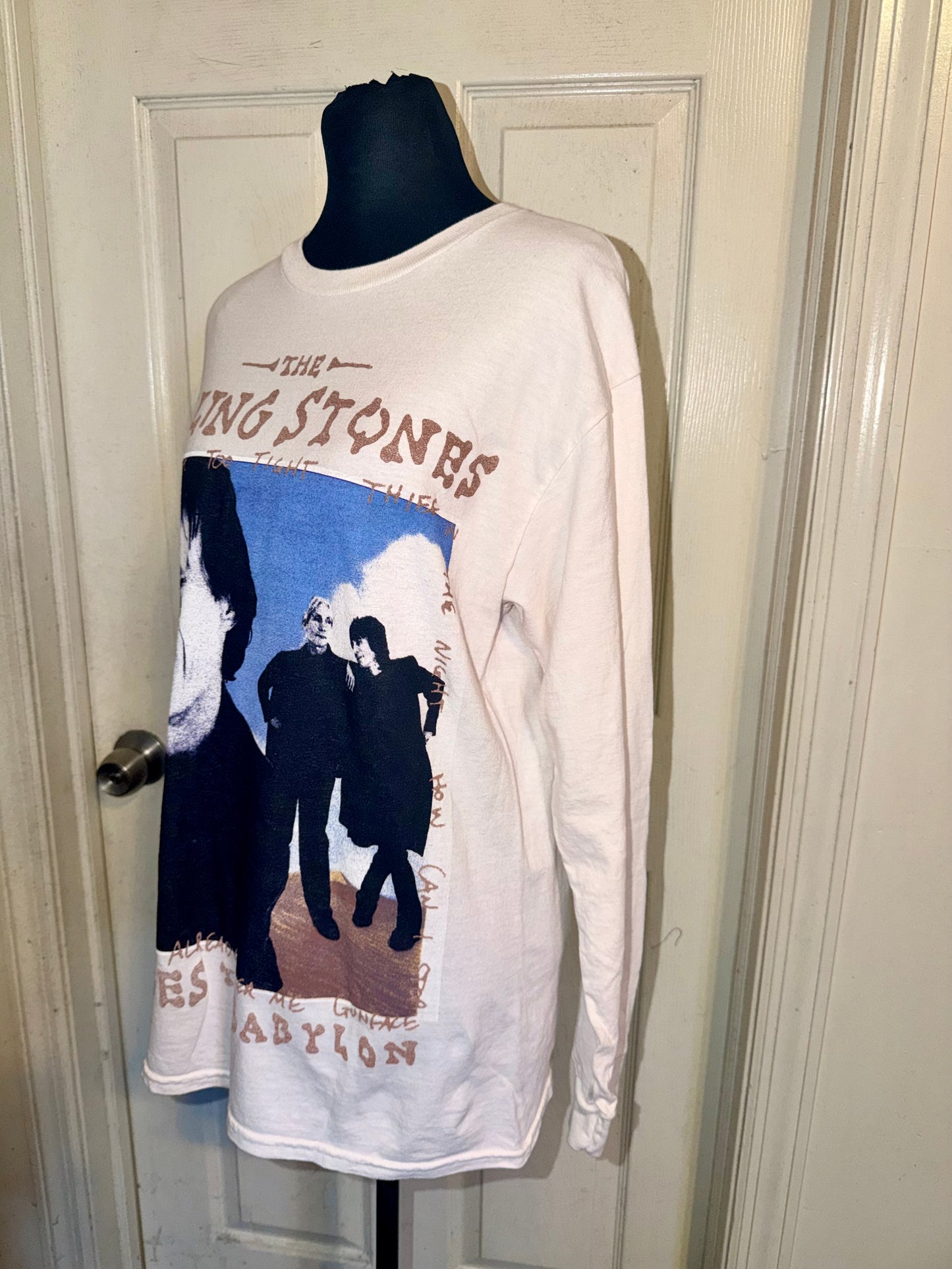 The Rolling Stones Oversized Distressed Long Sleeve Tee