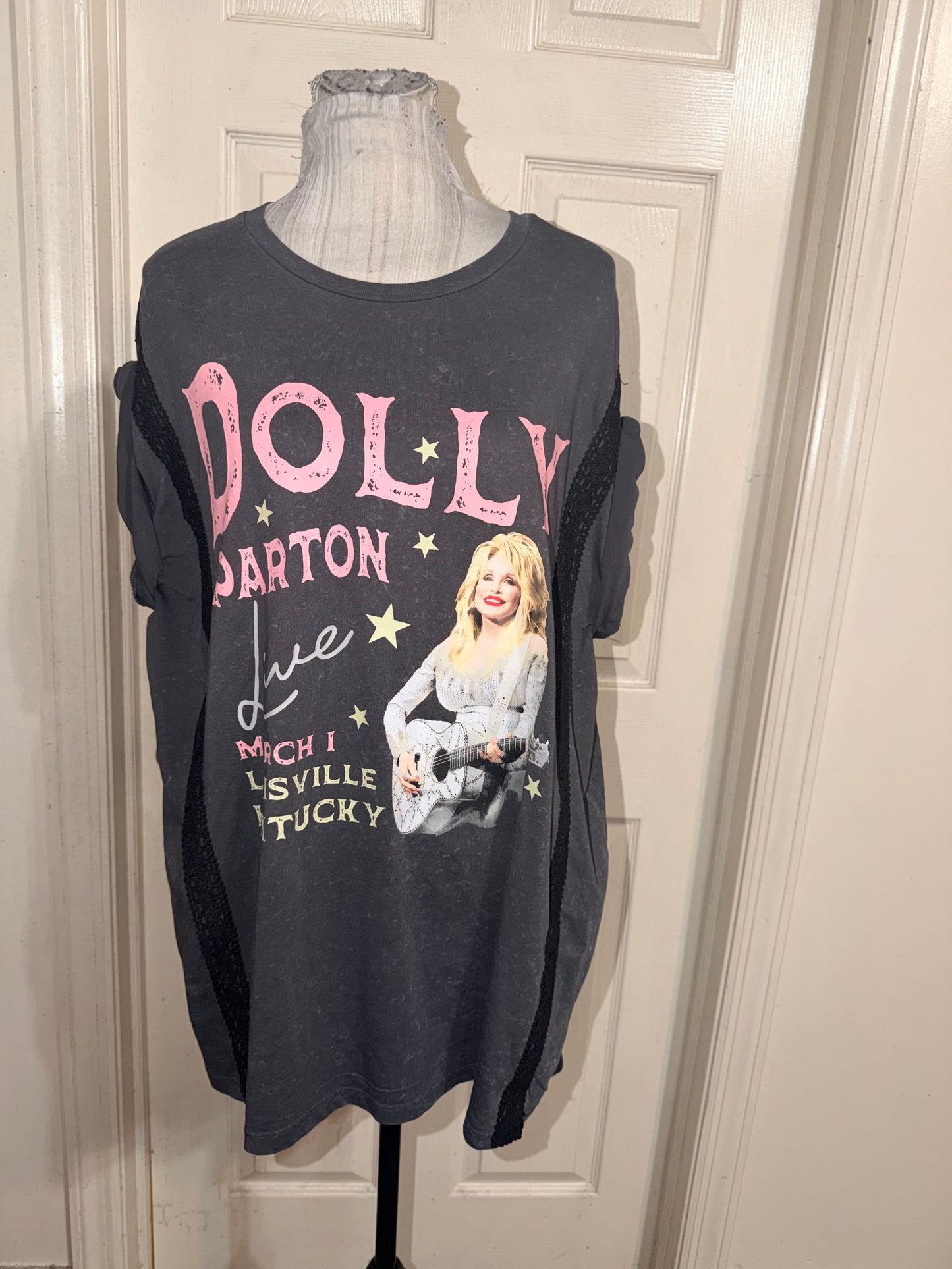 Dolly Parton Double Sided Oversized Distressed Tee