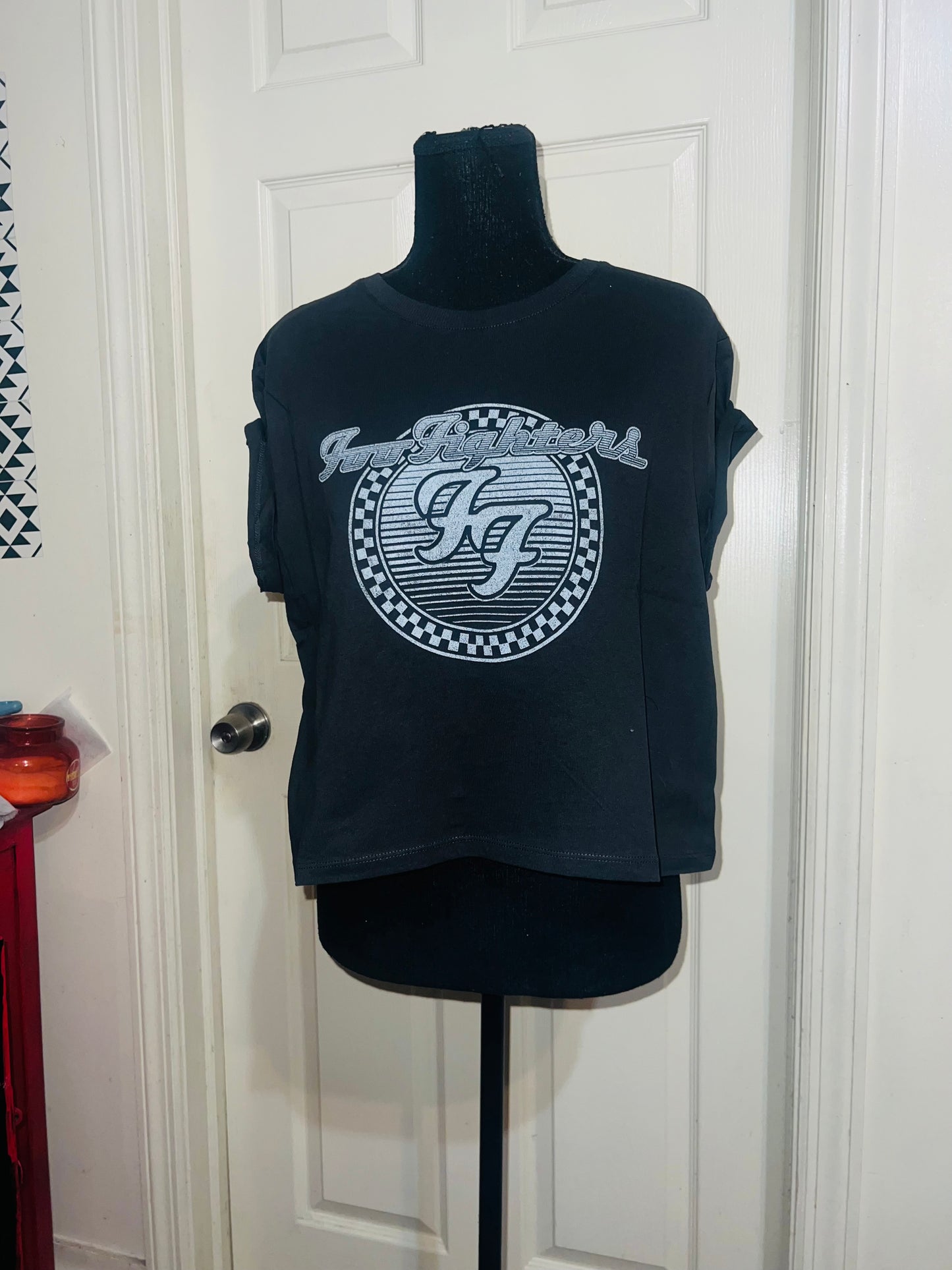 Foo Fighters Oversized Distressed Baby Tee