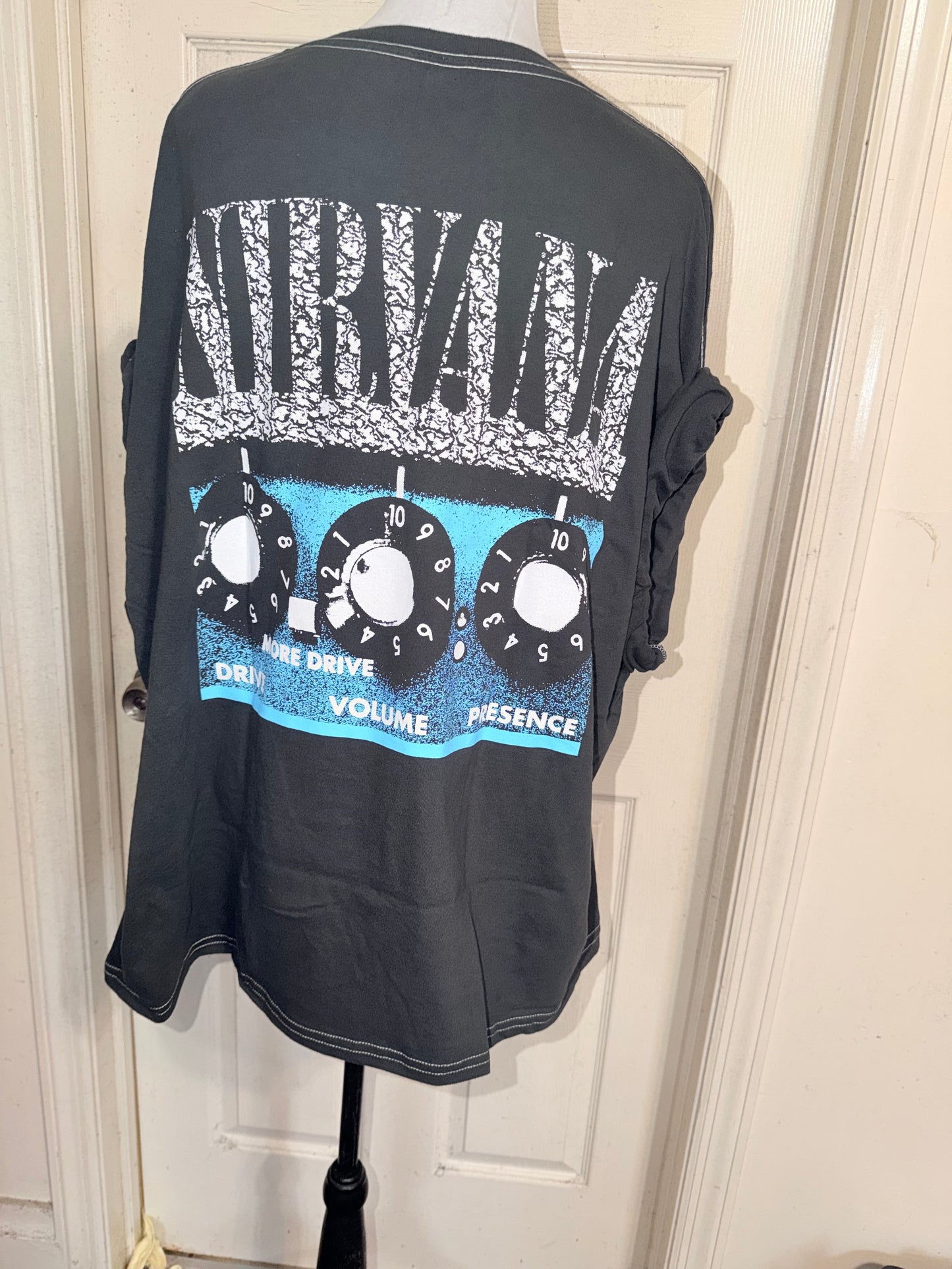 Nirvana Double Sided Oversized Distressed Tee