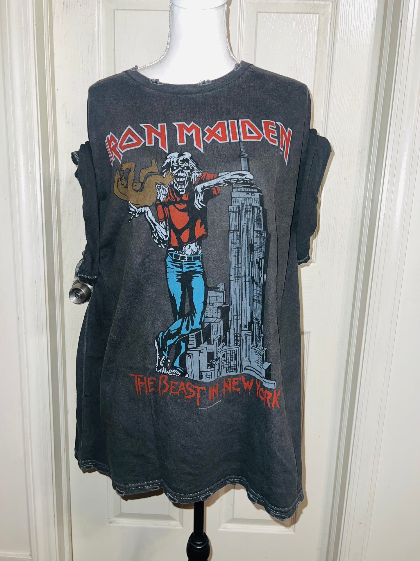 Iron Maiden Double Sided Oversized Distressed Tee