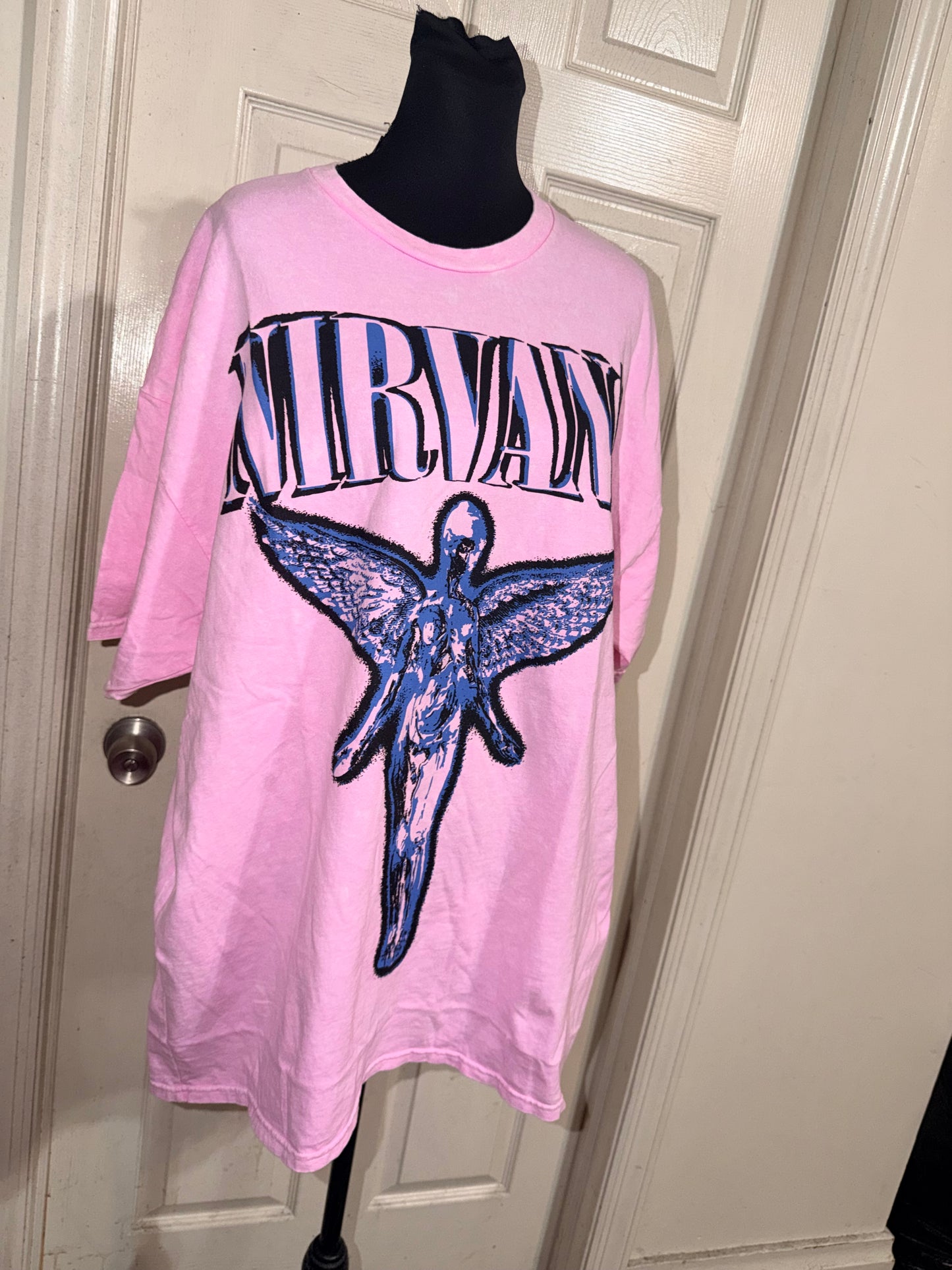 Nirvana Double Sided Oversized Distressed Tee