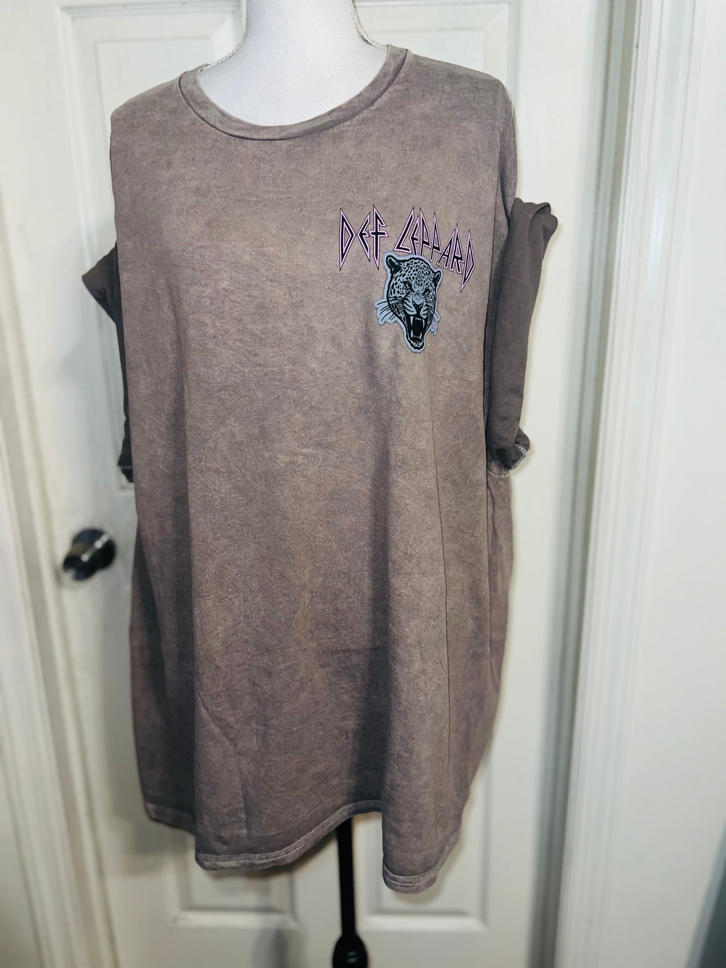 Def Leppard Double Sided Oversized Distressed Tee