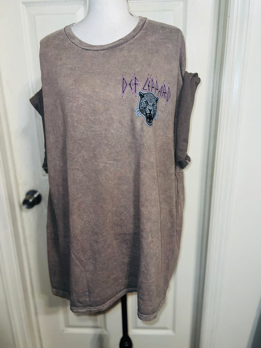 Def Leppard Double Sided Oversized Distressed Tee