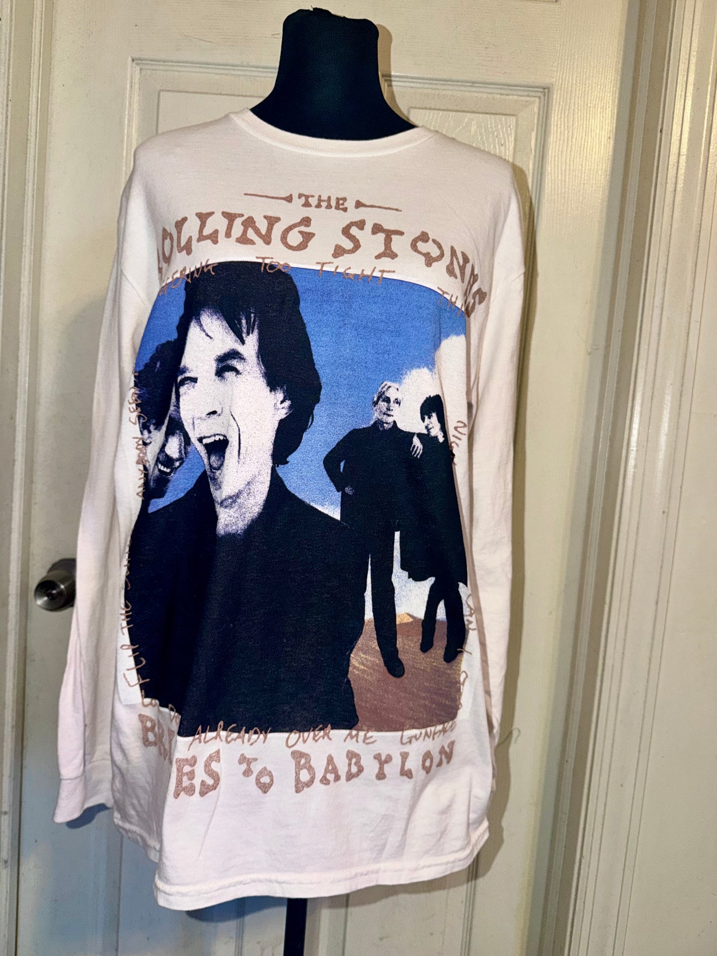 The Rolling Stones Oversized Distressed Long Sleeve Tee