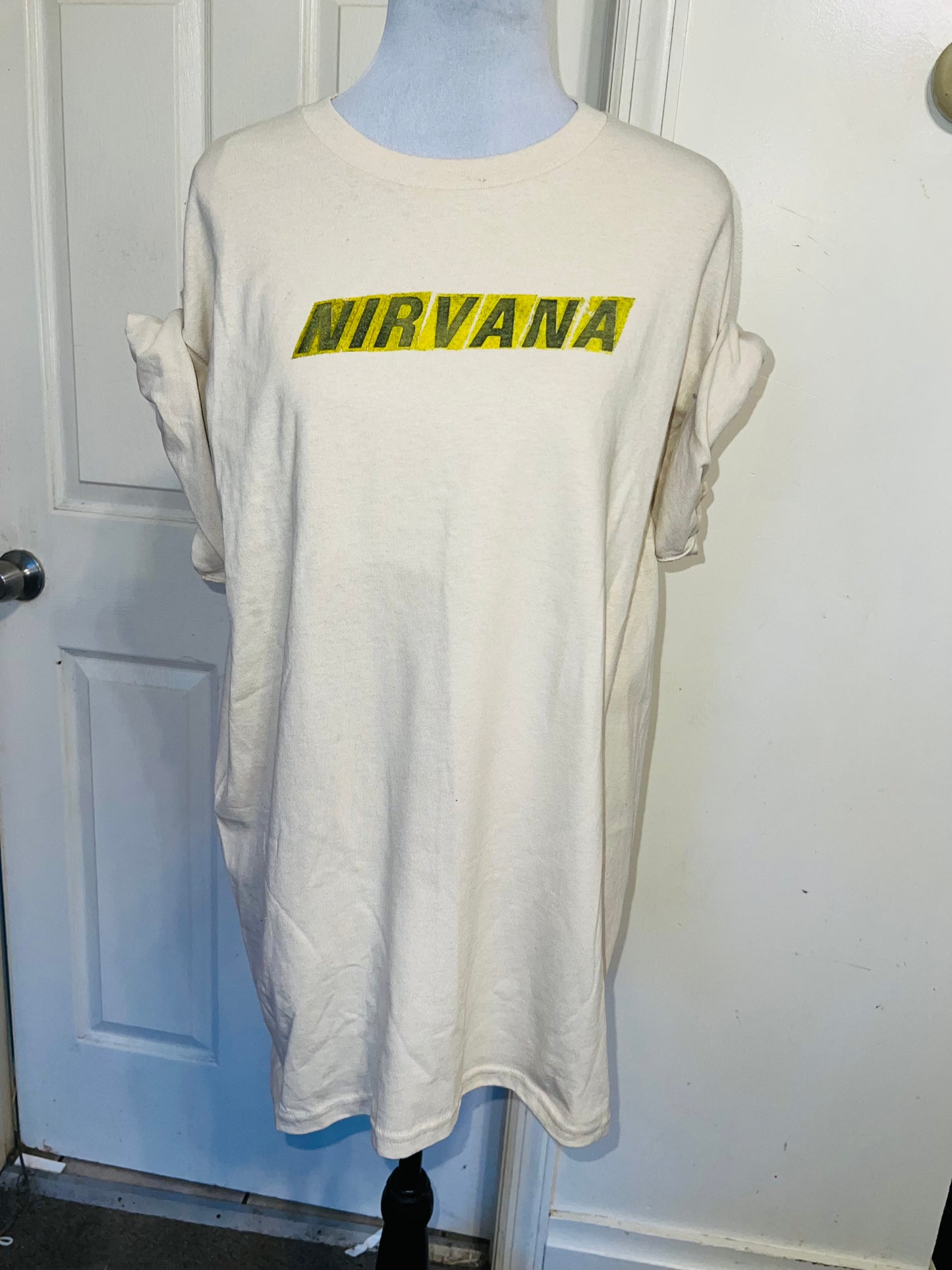 Nirvana Double Sided Oversized Distressed Tee