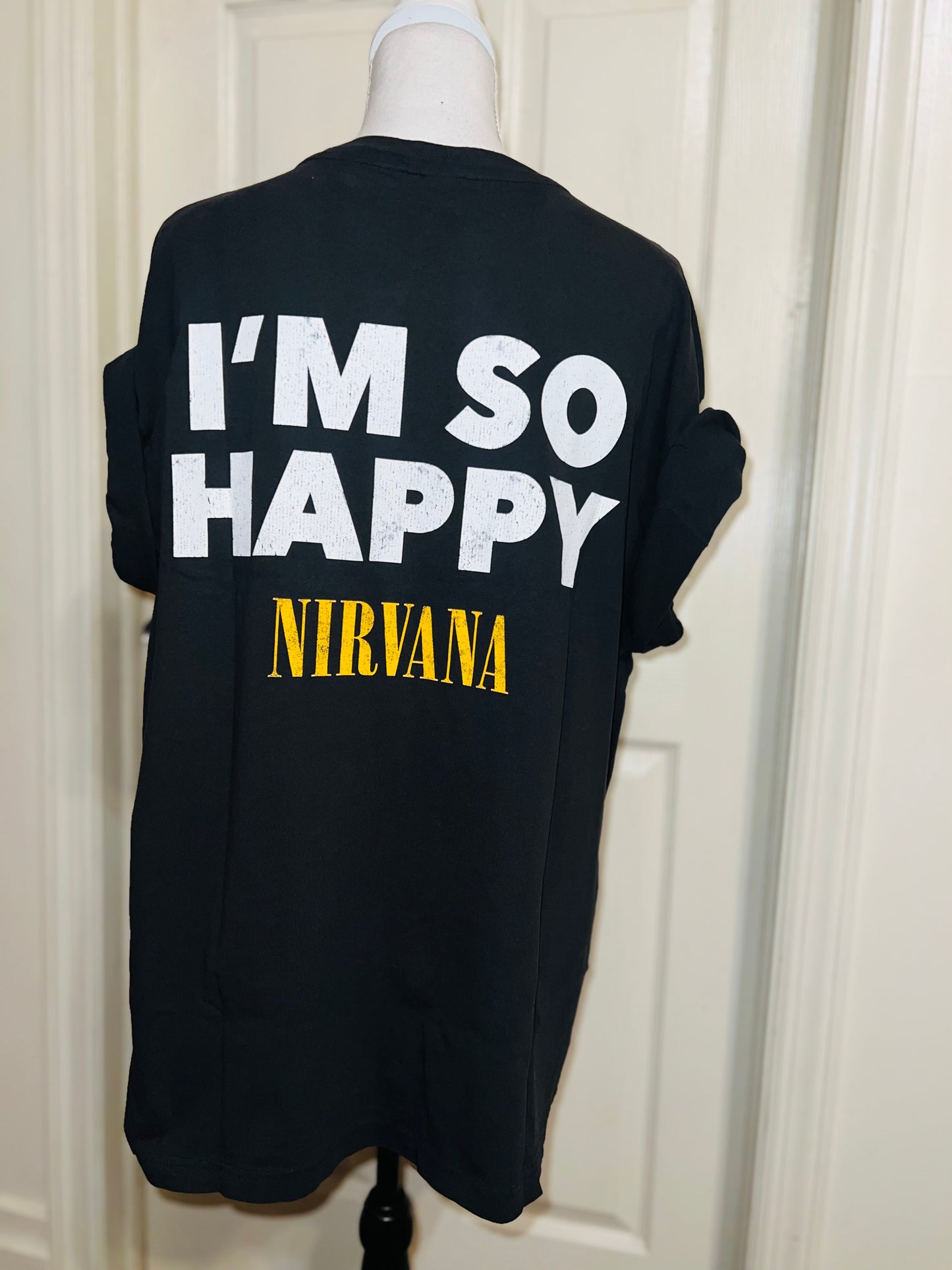 Nirvana Double Sided Oversized Distressed Tee