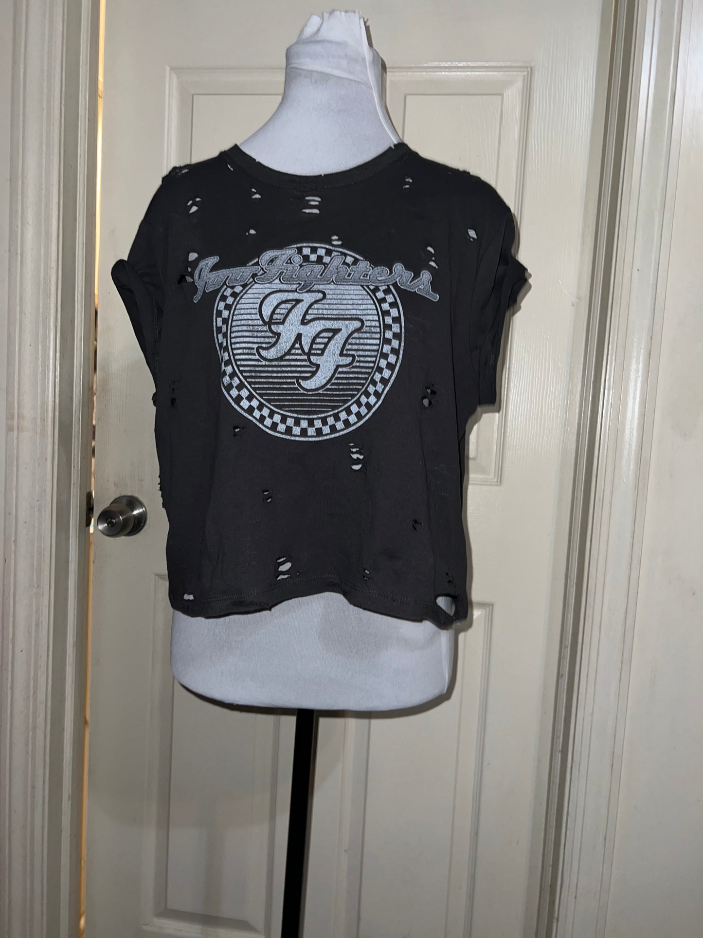 Foo Fighters Oversized Distressed Baby Tee