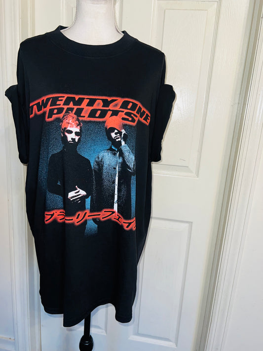 Twenty One Pilots Oversized Distressed Tee