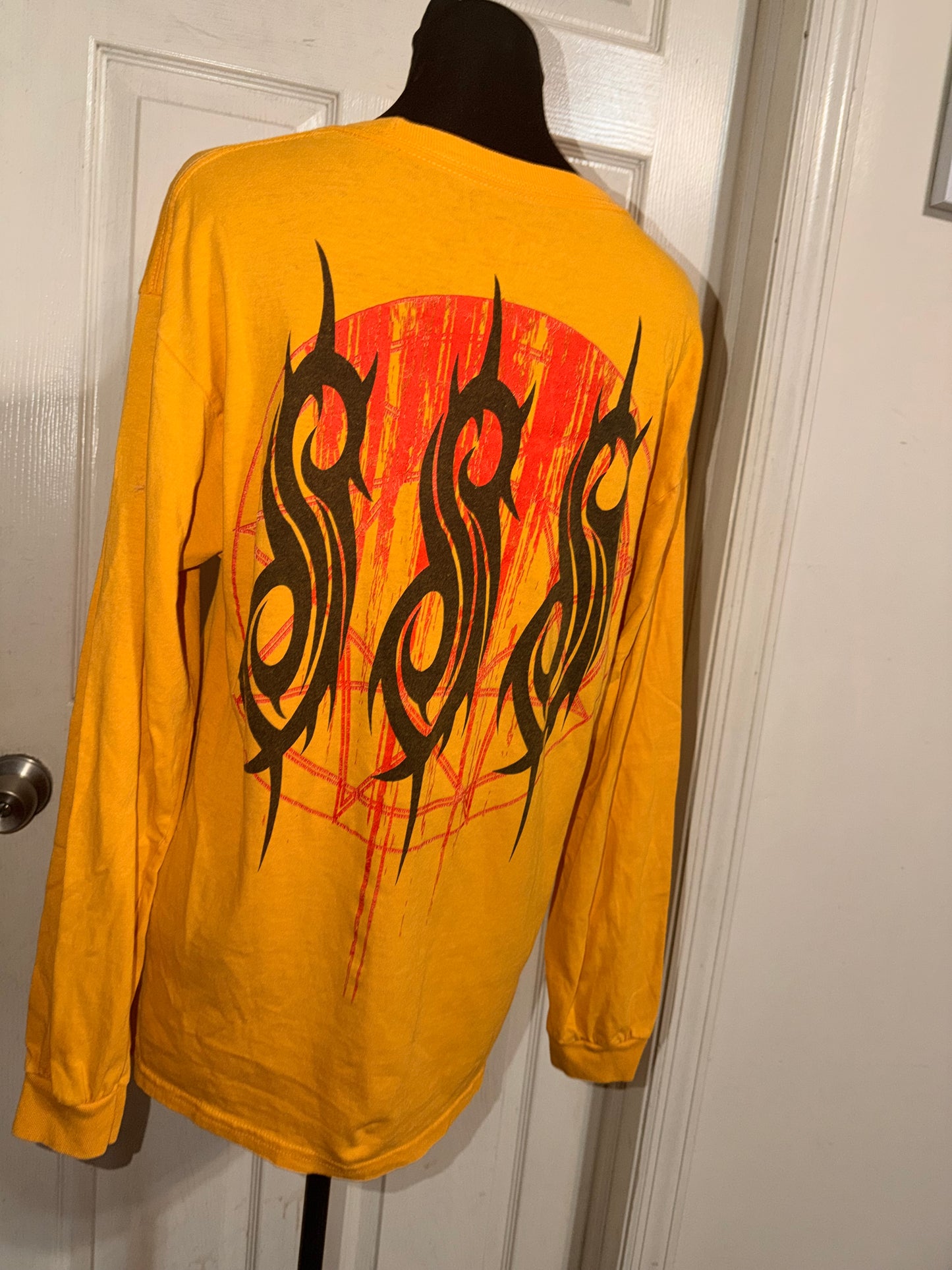 Slipknot Double Sided Vintage Oversized Distressed Long Sleeve Tee