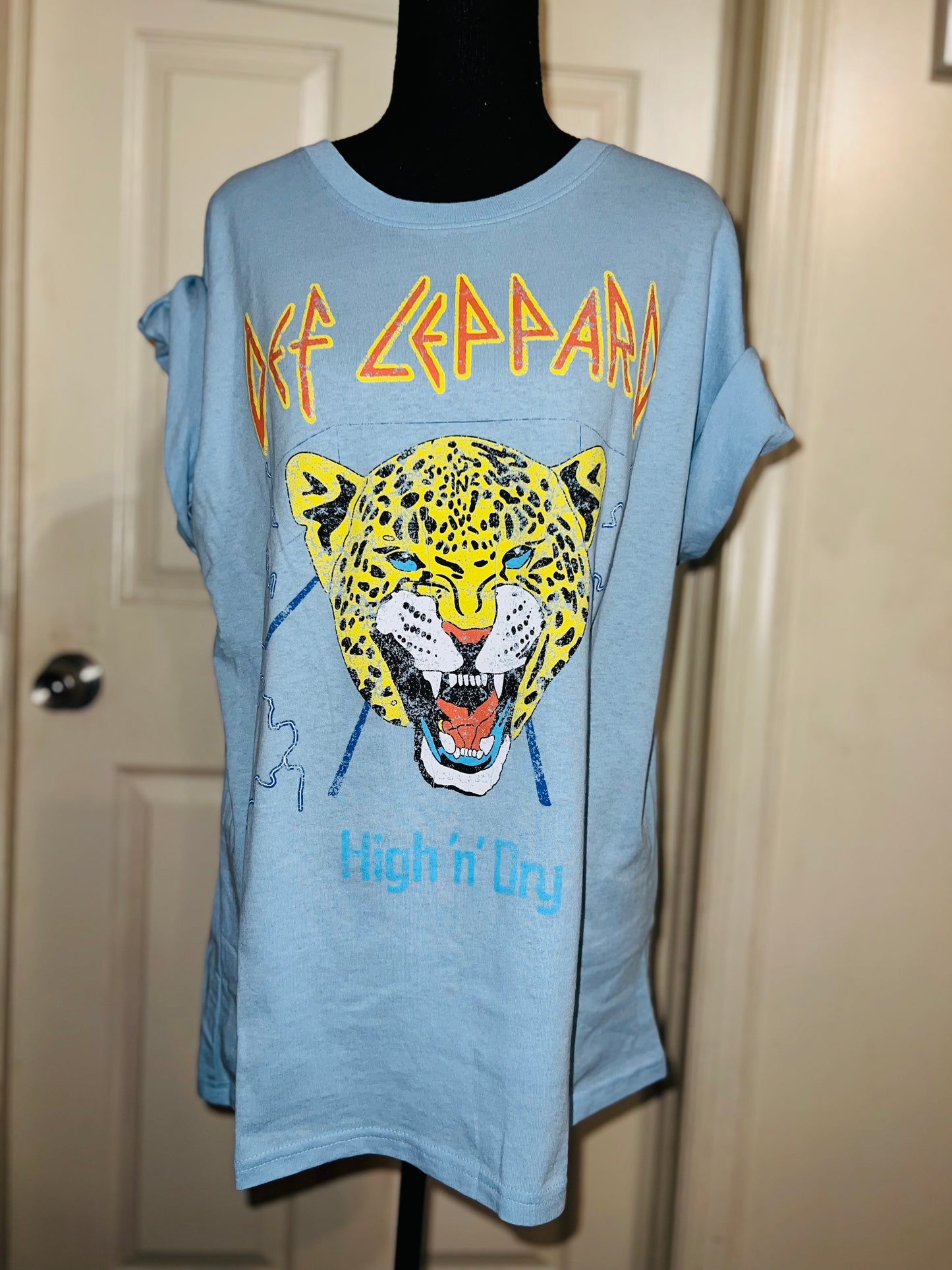 Def Leppard Oversized Distressed Tee