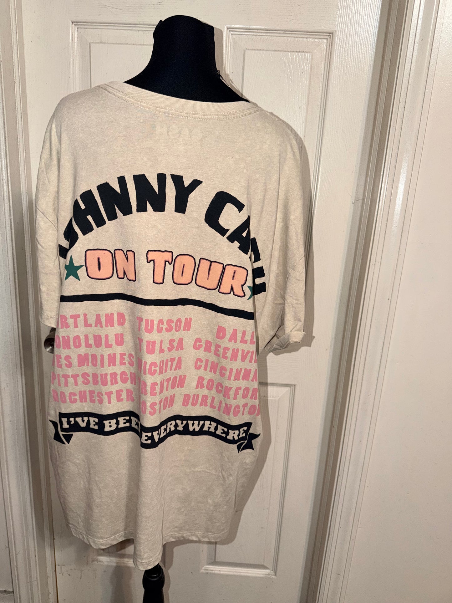 Johnny Cash Double Sided Oversized Distressed Tee