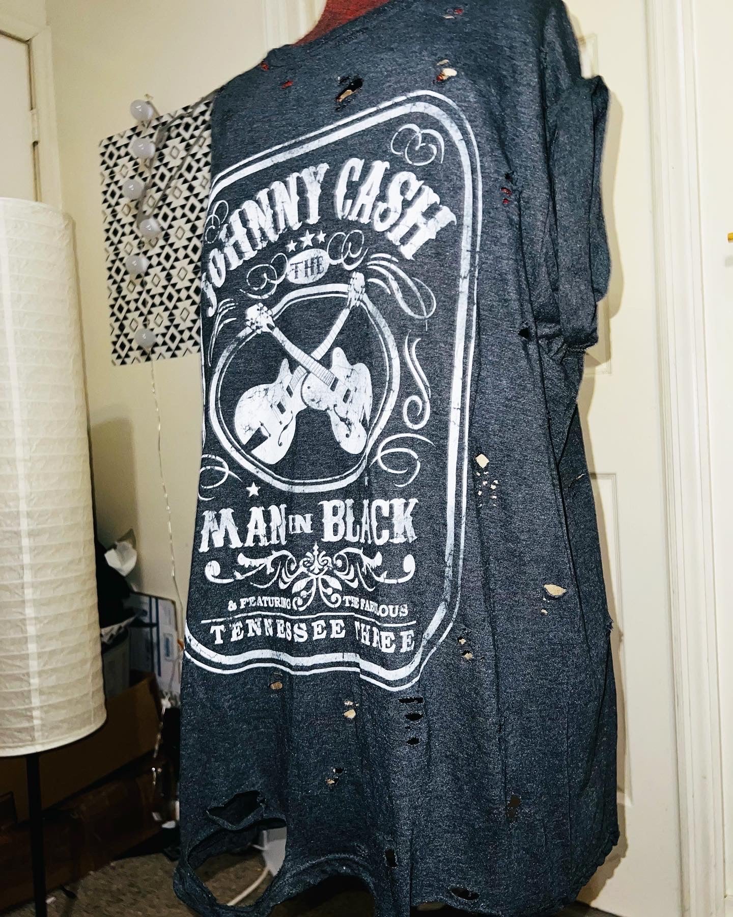 Johnny Cash Oversized Distressed Tee