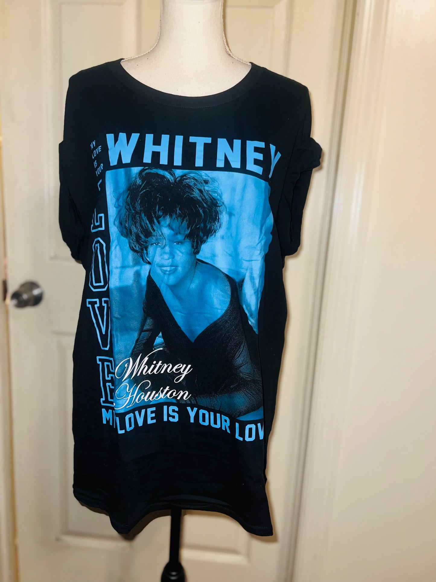 Whitney Houston Oversized Distressed Tee