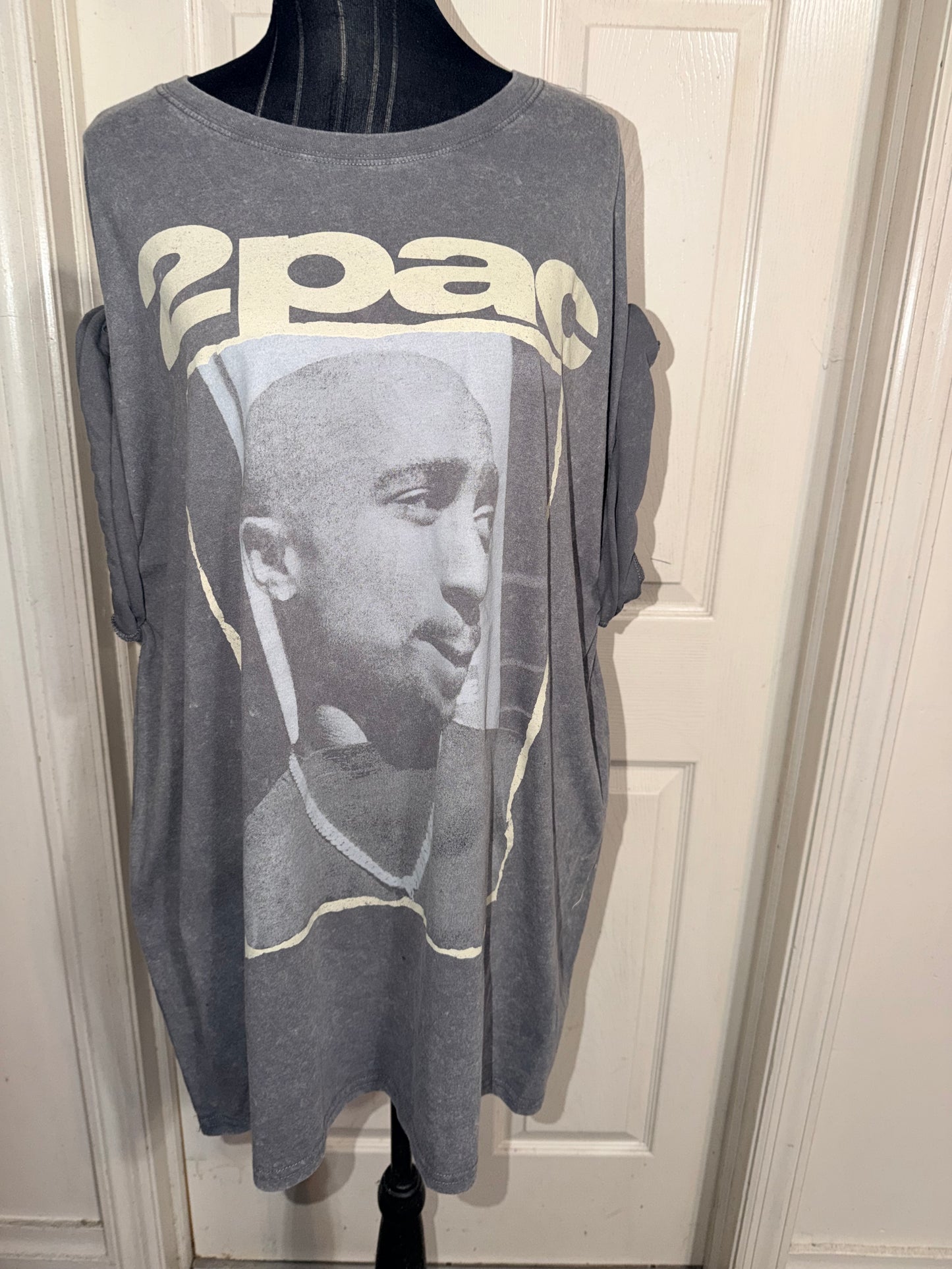 Tupac Double Sided Oversized Distressed Tee