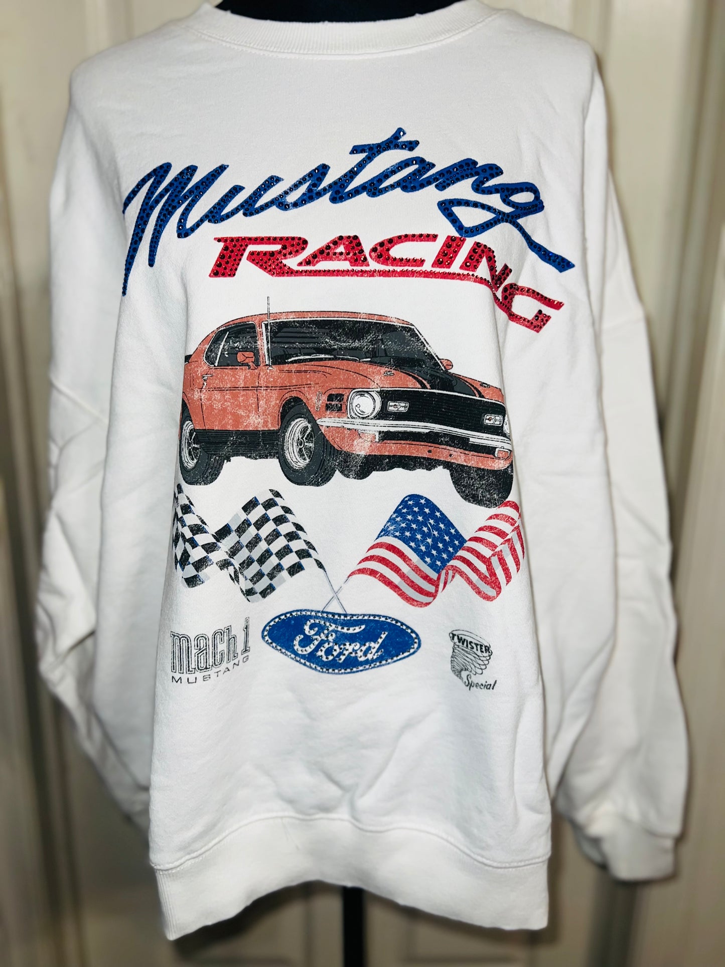 Ford Mustang Oversized Distressed Sweatshirt