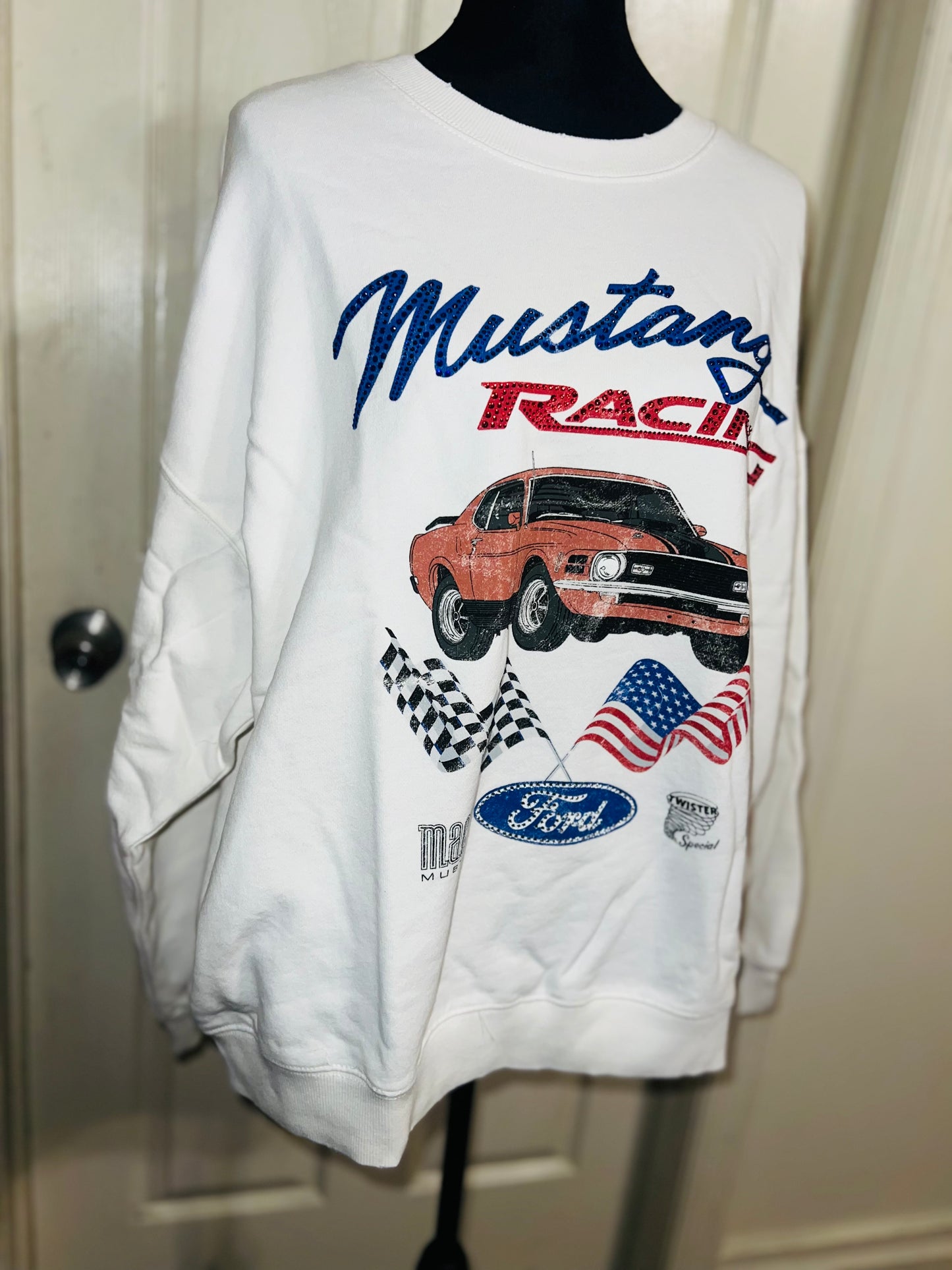 Ford Mustang Oversized Distressed Sweatshirt