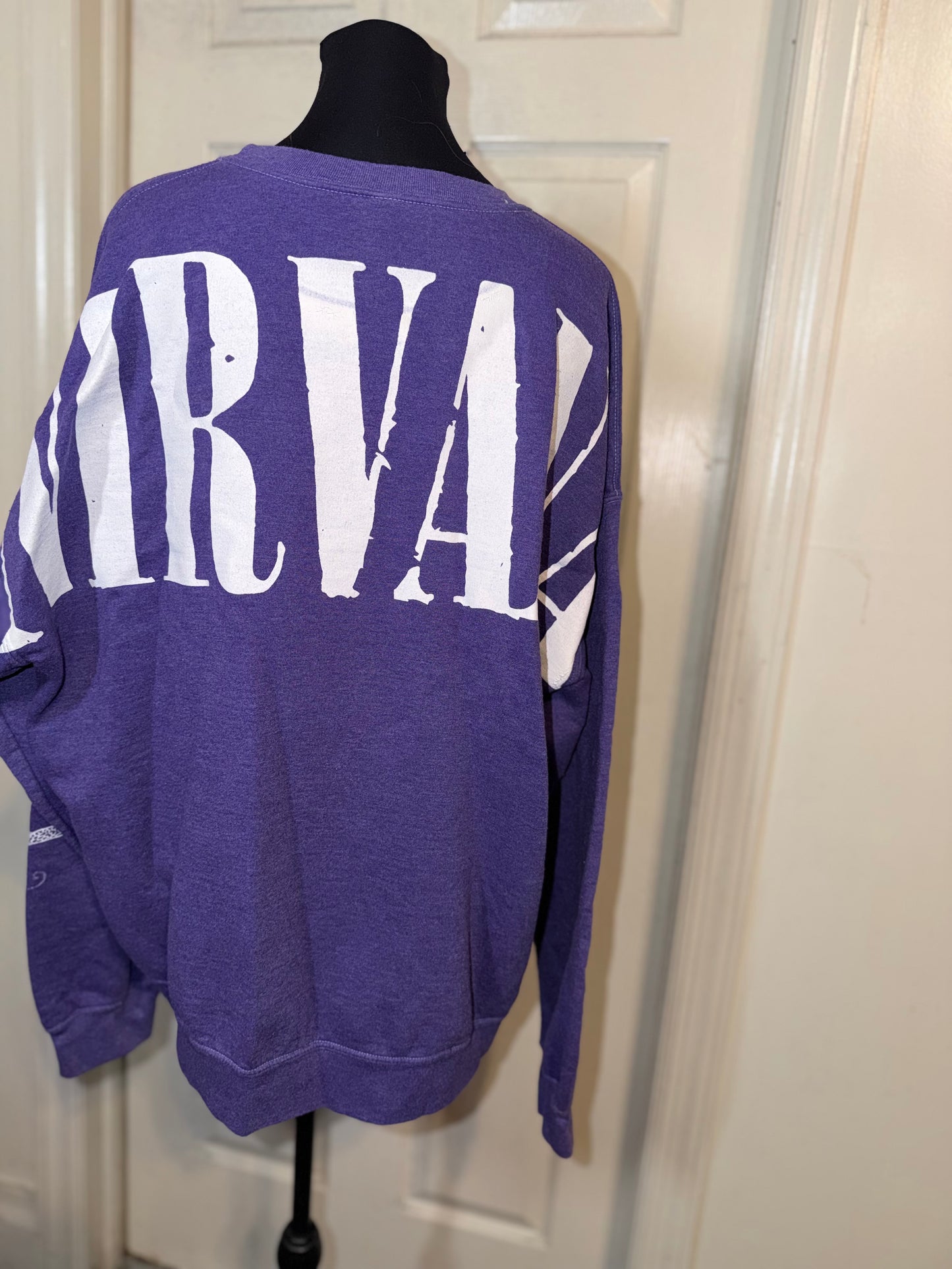 Nirvana Double Sided Oversized Distressed Sweatshirt