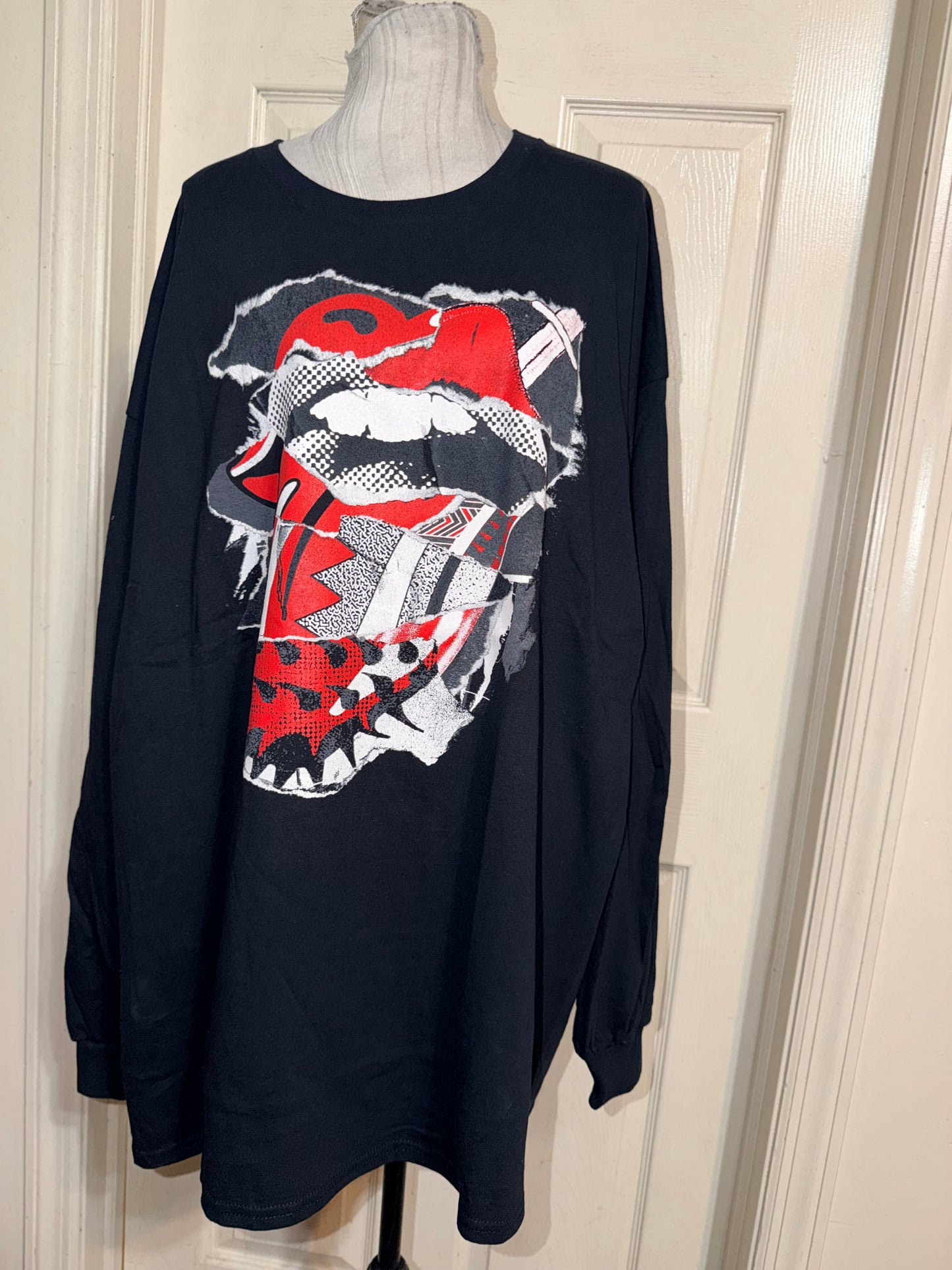 The Rolling Stones Oversized Distressed Long Sleeve Tee