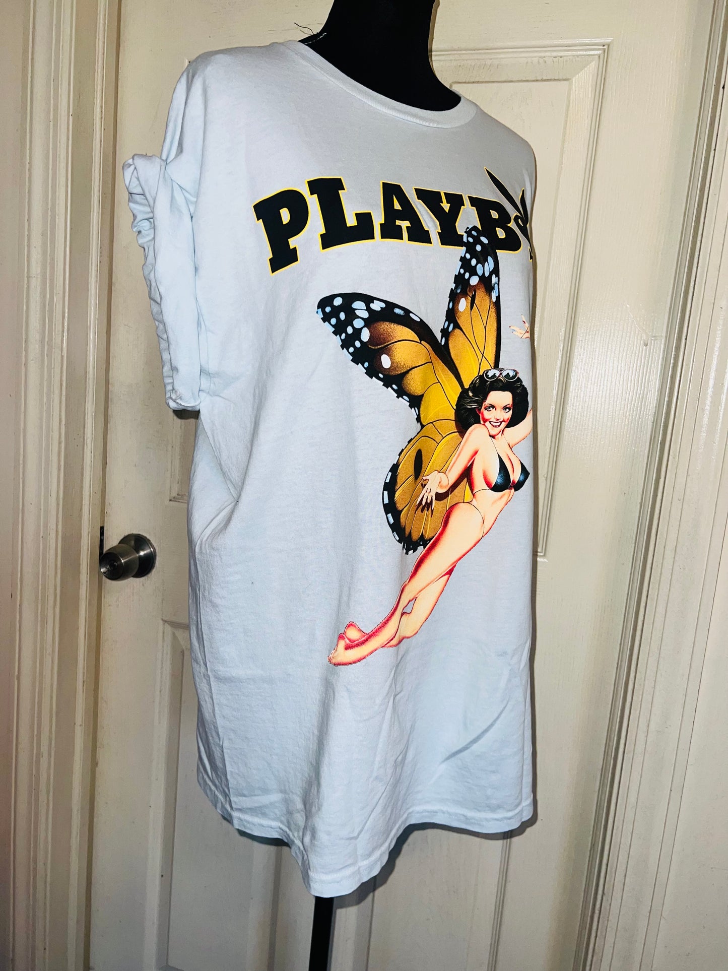 Playboy Double Sided Oversized Distressed Tee
