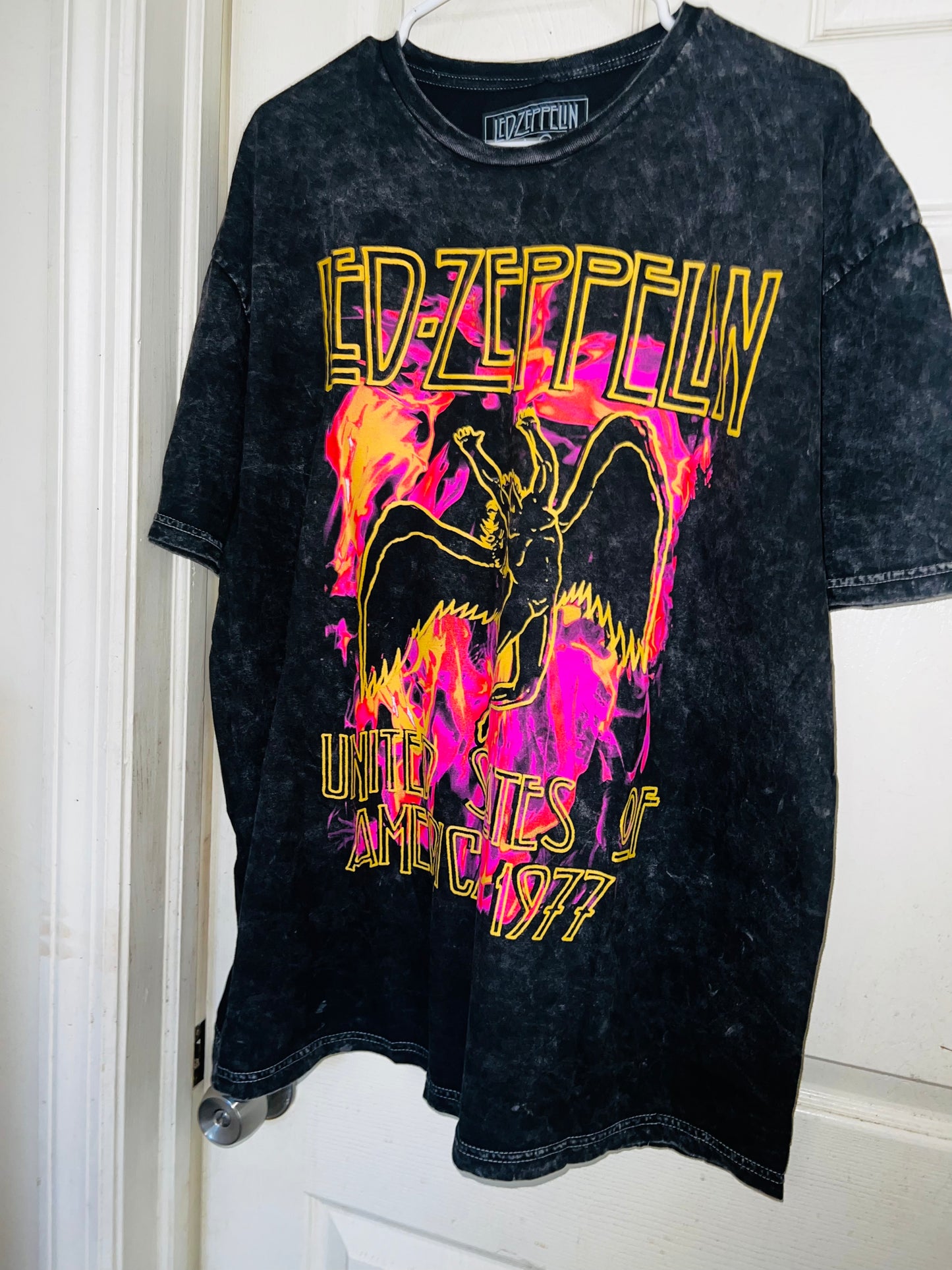 Led Zeppelin Mineral Wash Oversized Distressed Tee