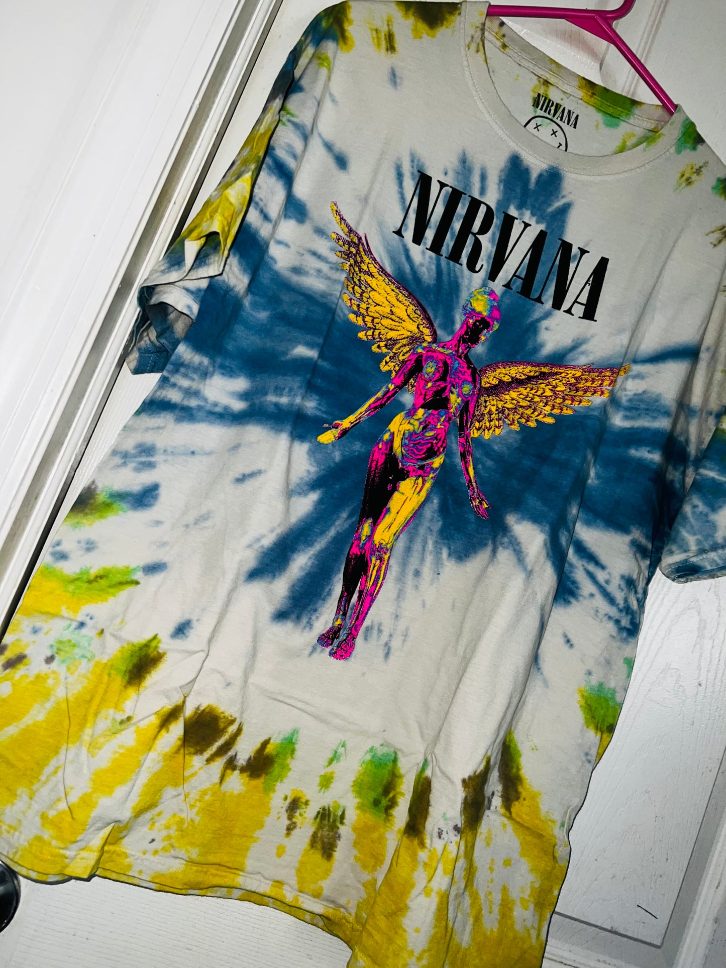 Nirvana Tie Die Oversized Distressed Tee