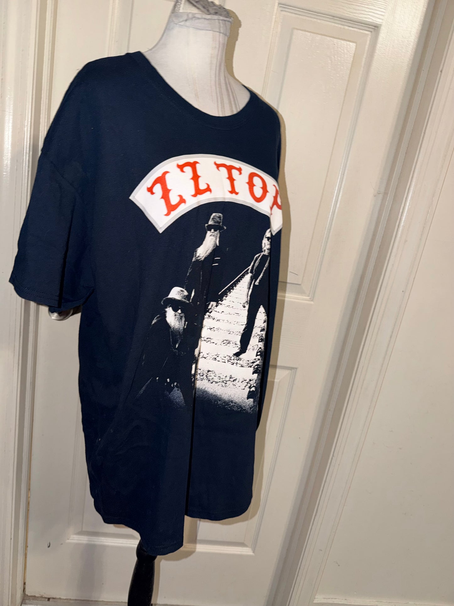 ZZ Top Double Sided Oversized Distressed Tee