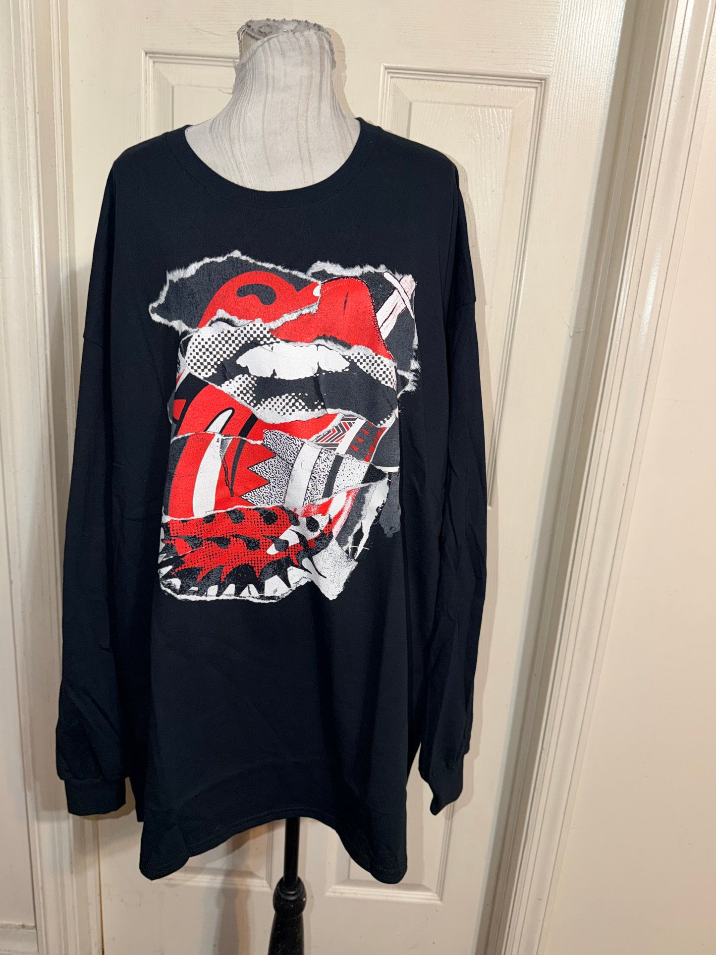 The Rolling Stones Oversized Distressed Long Sleeve Tee