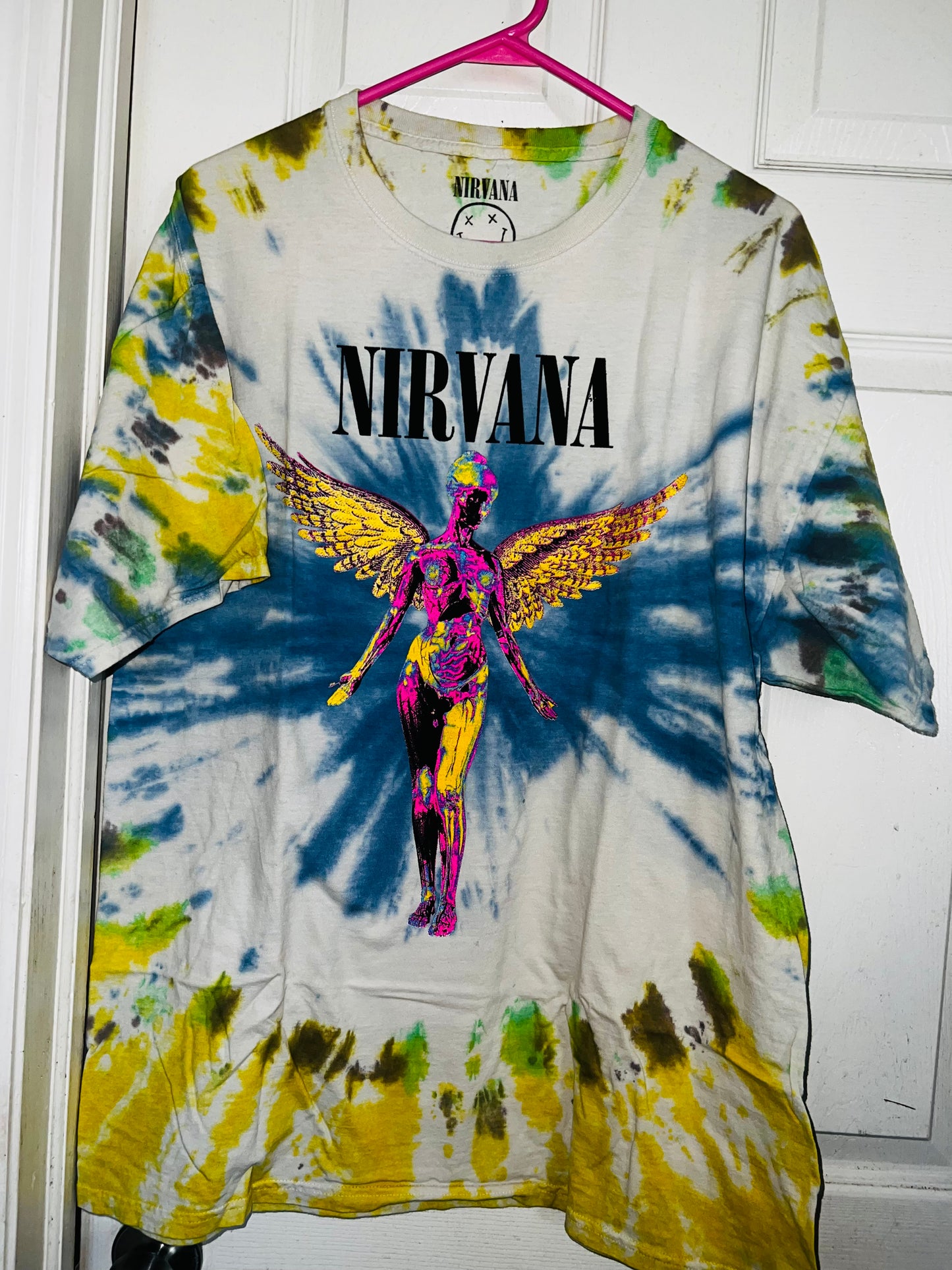 Nirvana Tie Die Oversized Distressed Tee