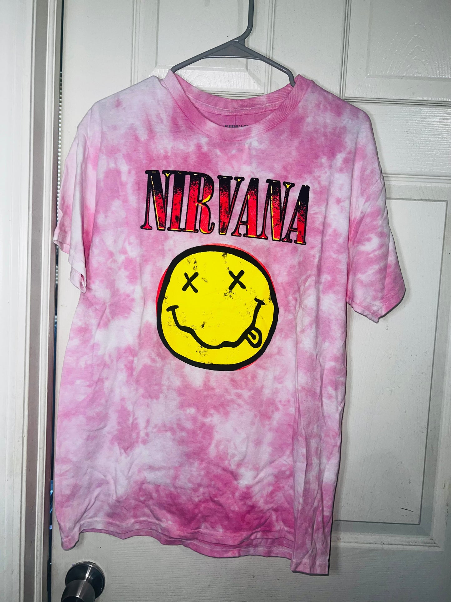 Nirvana Tie Dye Oversized Distressed Tee