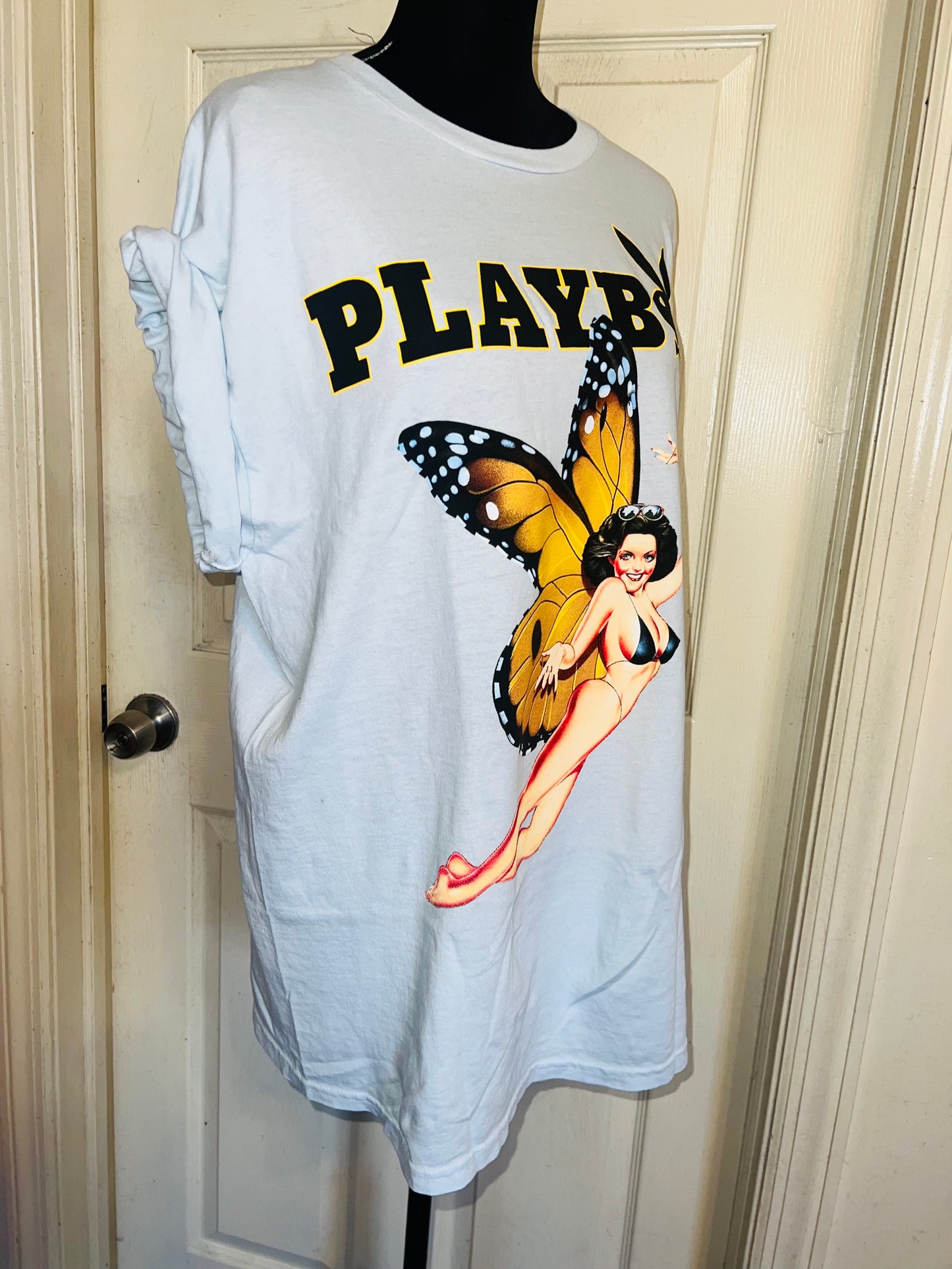 Playboy Double Sided Oversized Distressed Tee