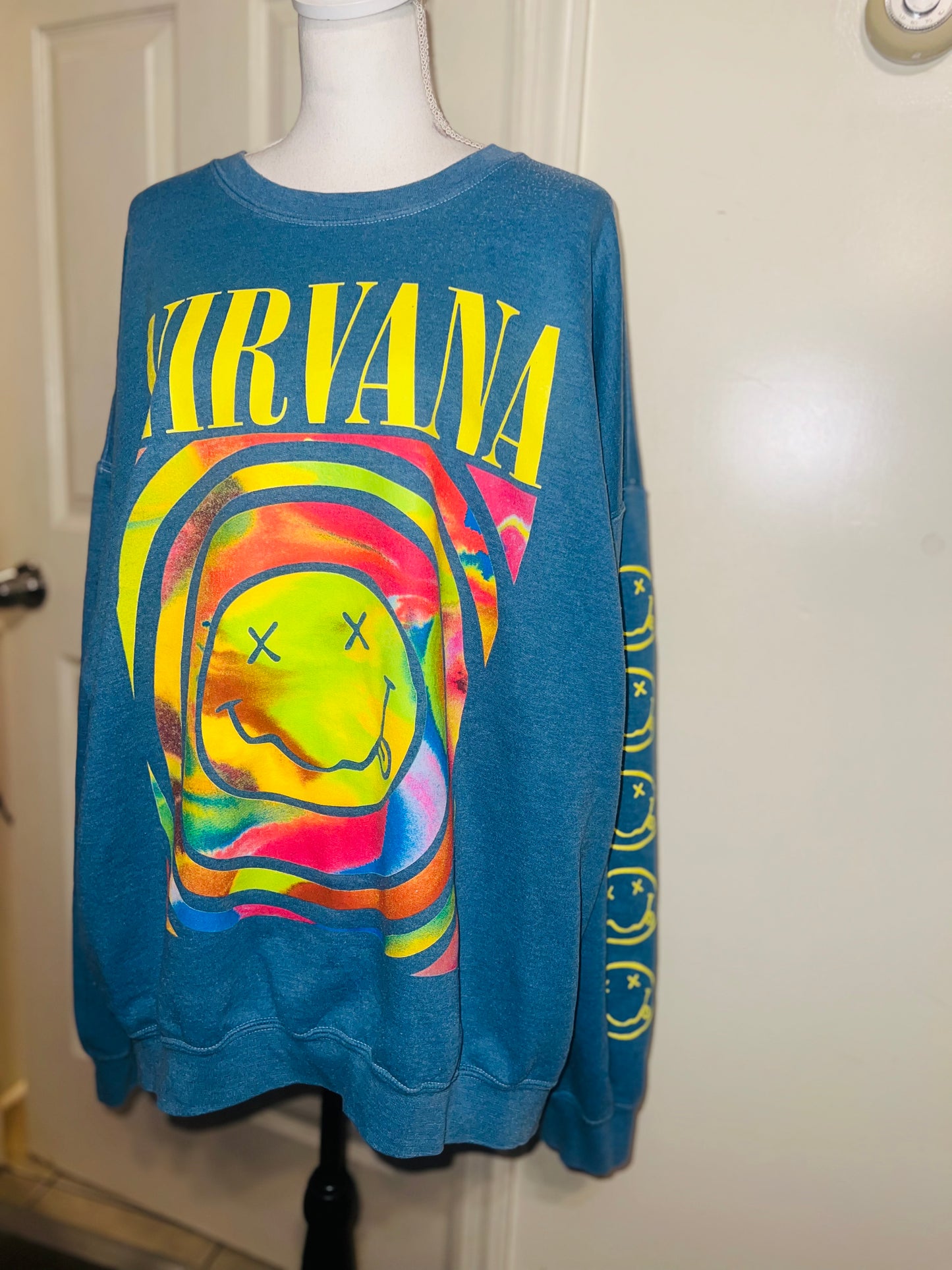 Nirvana Oversized Distressed Sweatshirt