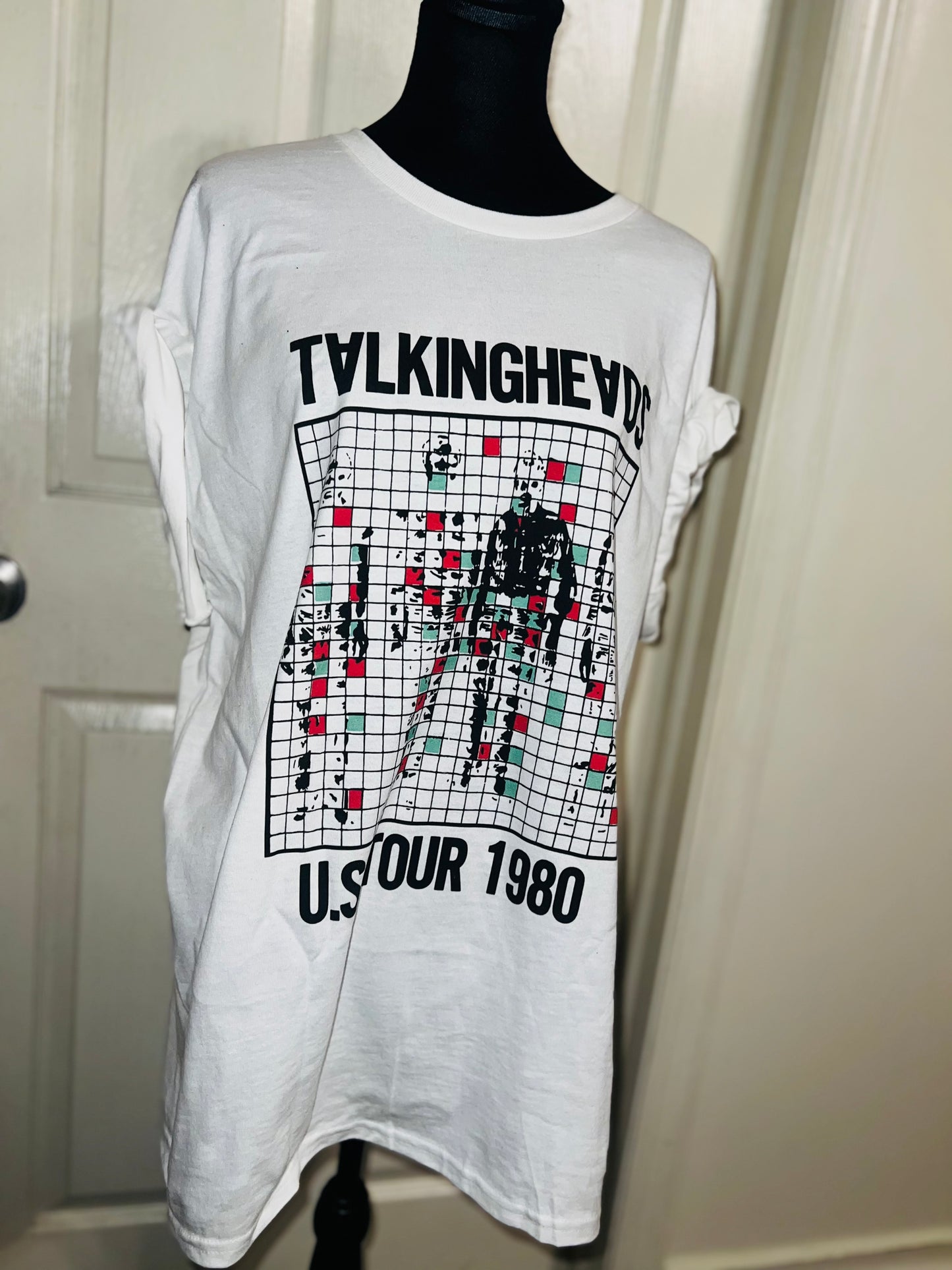 Talking Heads Double Sided Oversized Distressed Tee