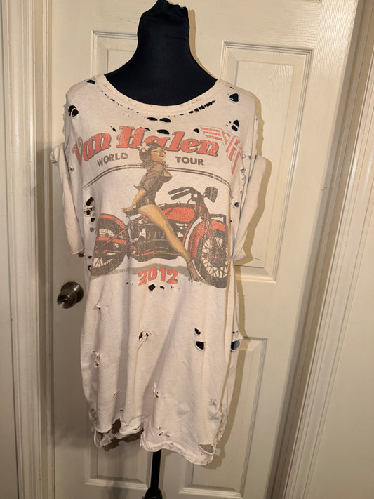 Van Halen Double Sided Oversized Distressed Tee