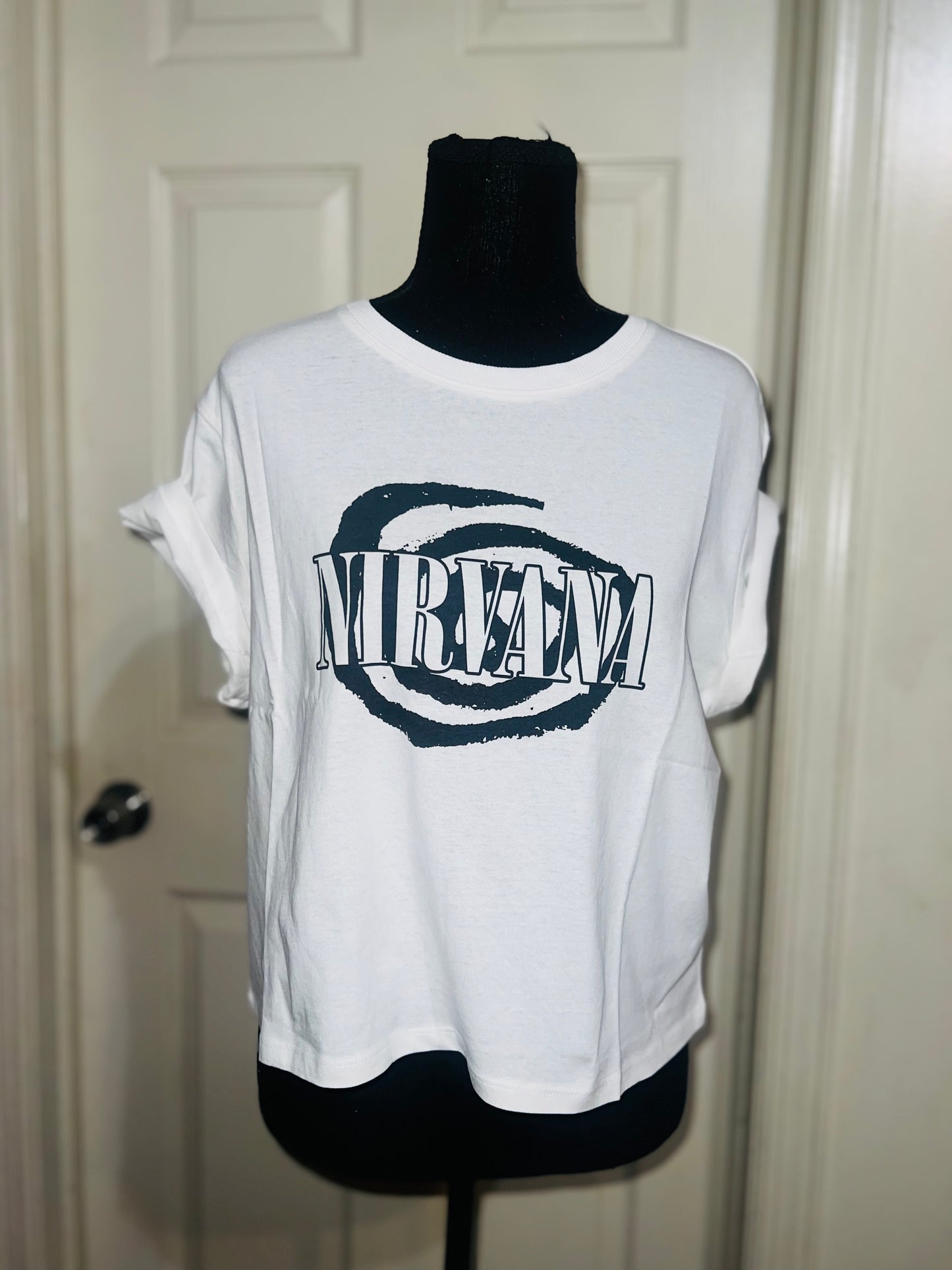 Nirvana Oversized Distressed Baby Tee